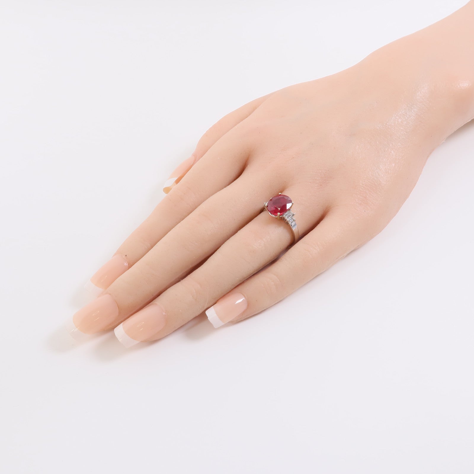 JEWELRY 18K白金Ruby Ring紅寶石戒指US#5.75