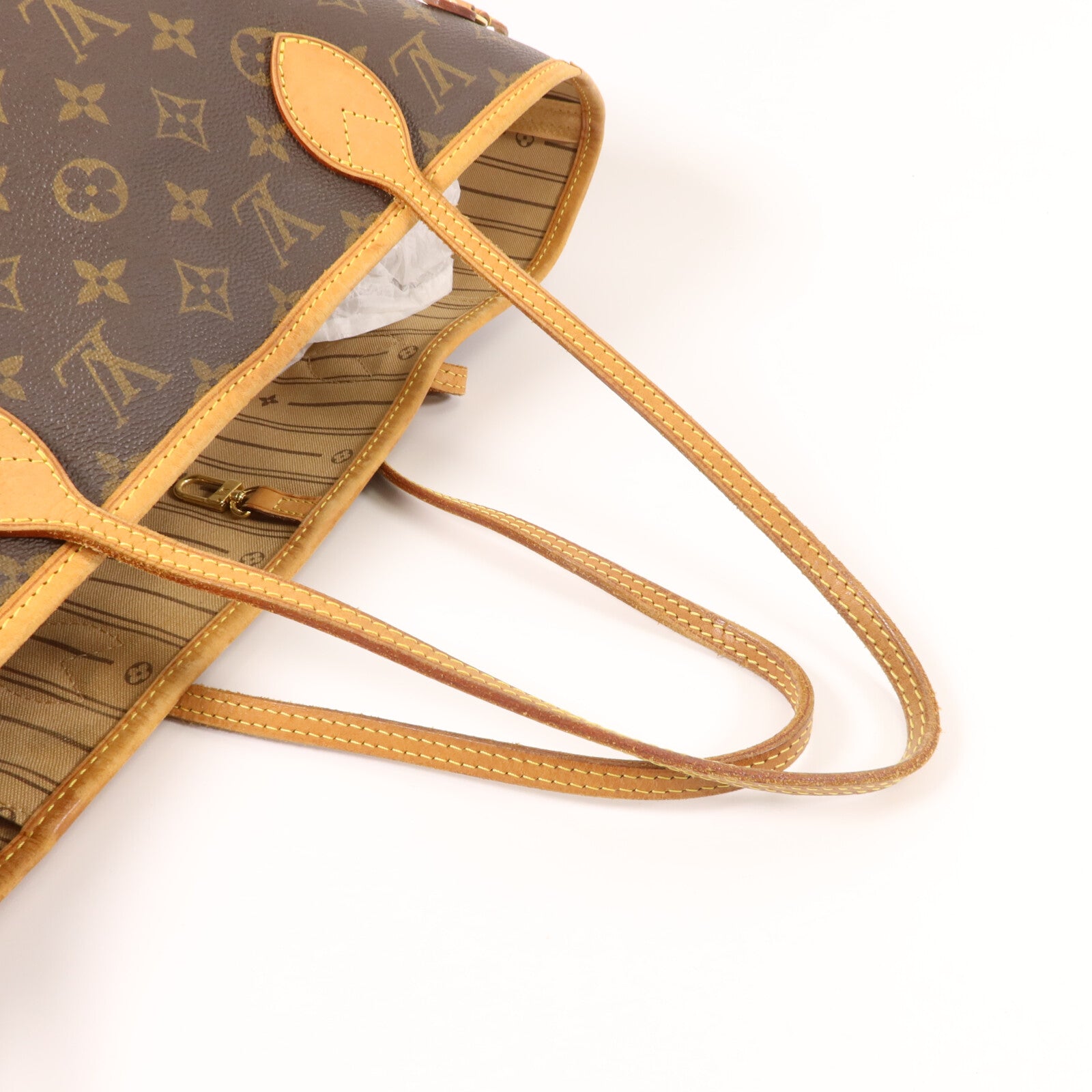LOUIS VUITTON Monogram Neverfull MM金扣手挽袋