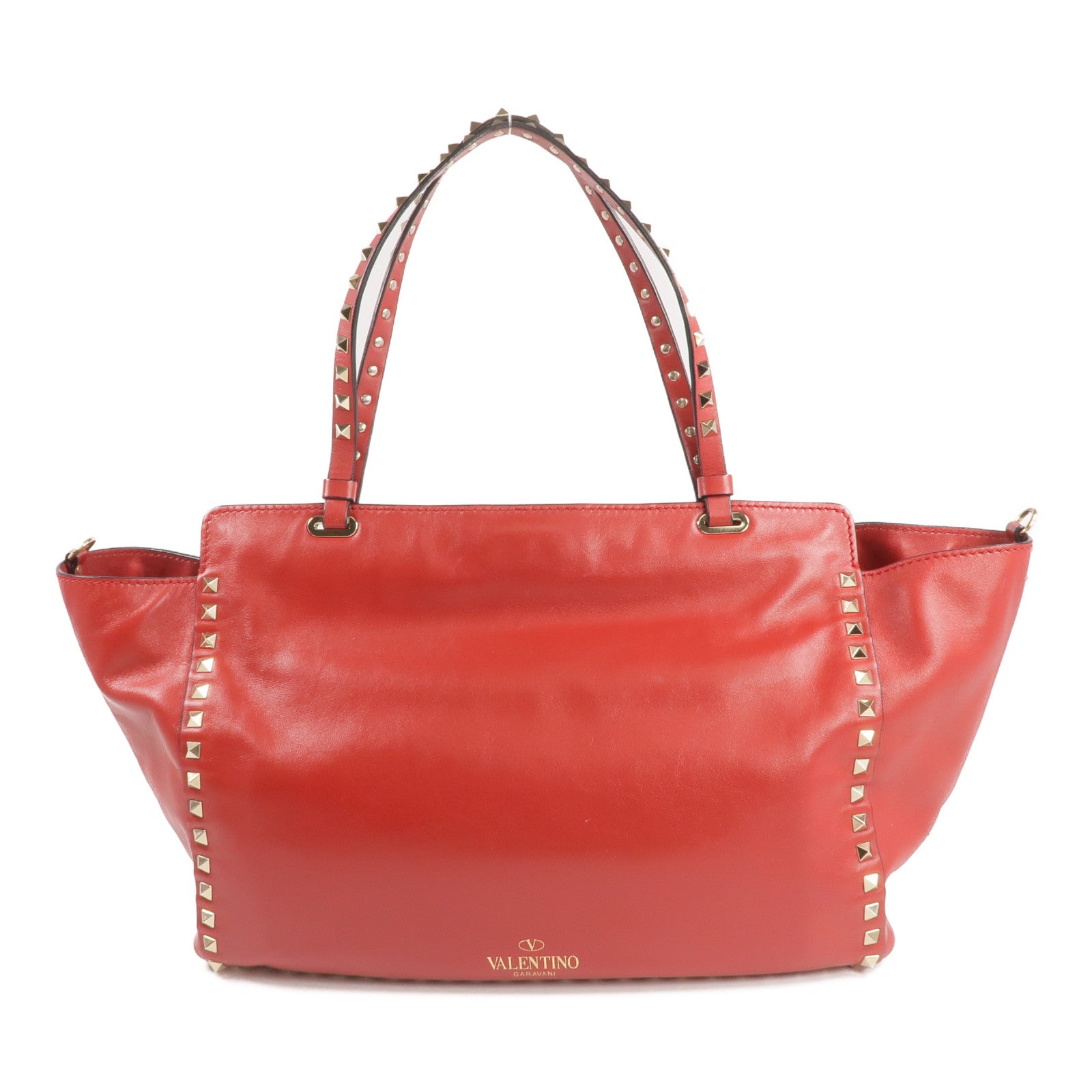 Valentino 【激減優惠】皮革Rockstud Tote金扣手挽肩背兩用袋