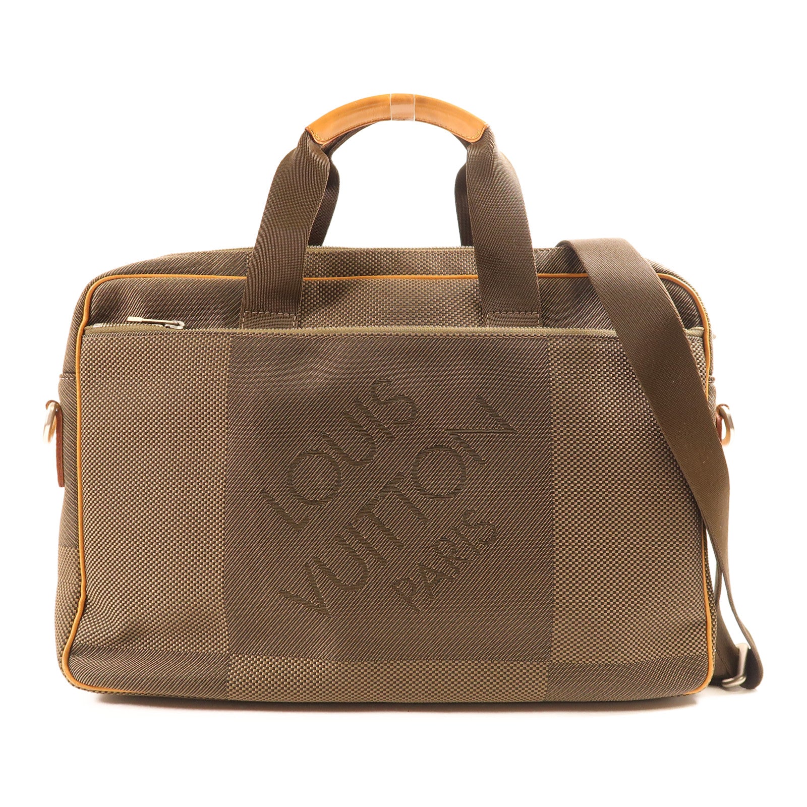 LOUIS VUITTON Damier Geant Associe銀扣手挽肩背兩用袋