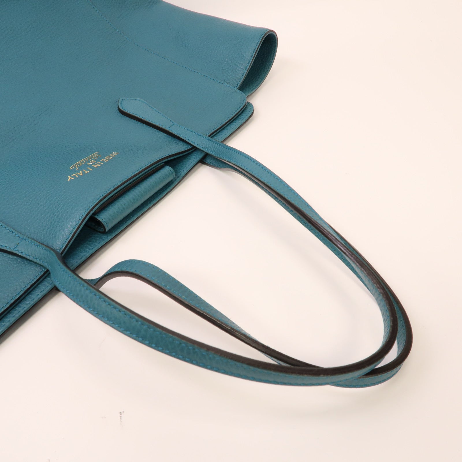 GUCCI 牛皮皮革Swing Large Tote Bag金扣手挽袋藍色