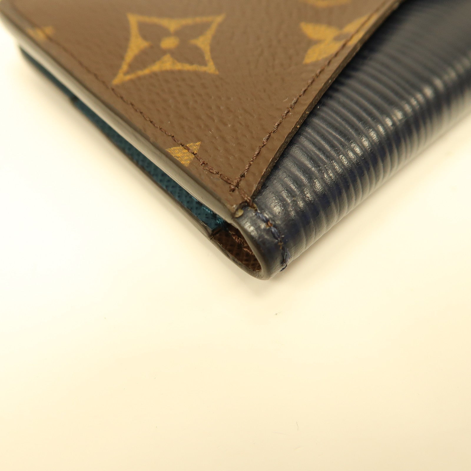 LOUIS VUITTON Epi/Monogram Card Holder卡片套藍色/啡色