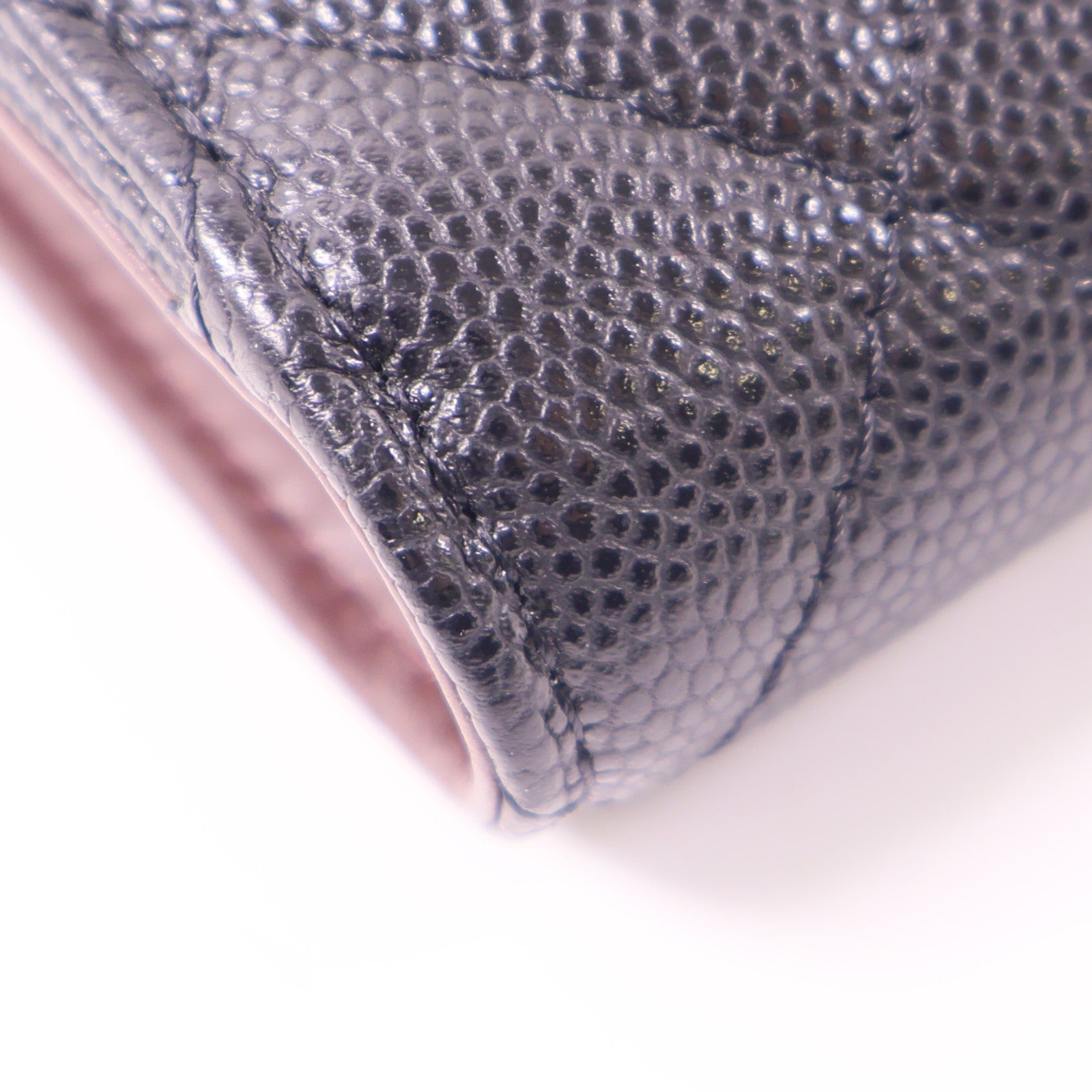 CHANEL 牛皮皮革Wallet金扣錢包黑色
