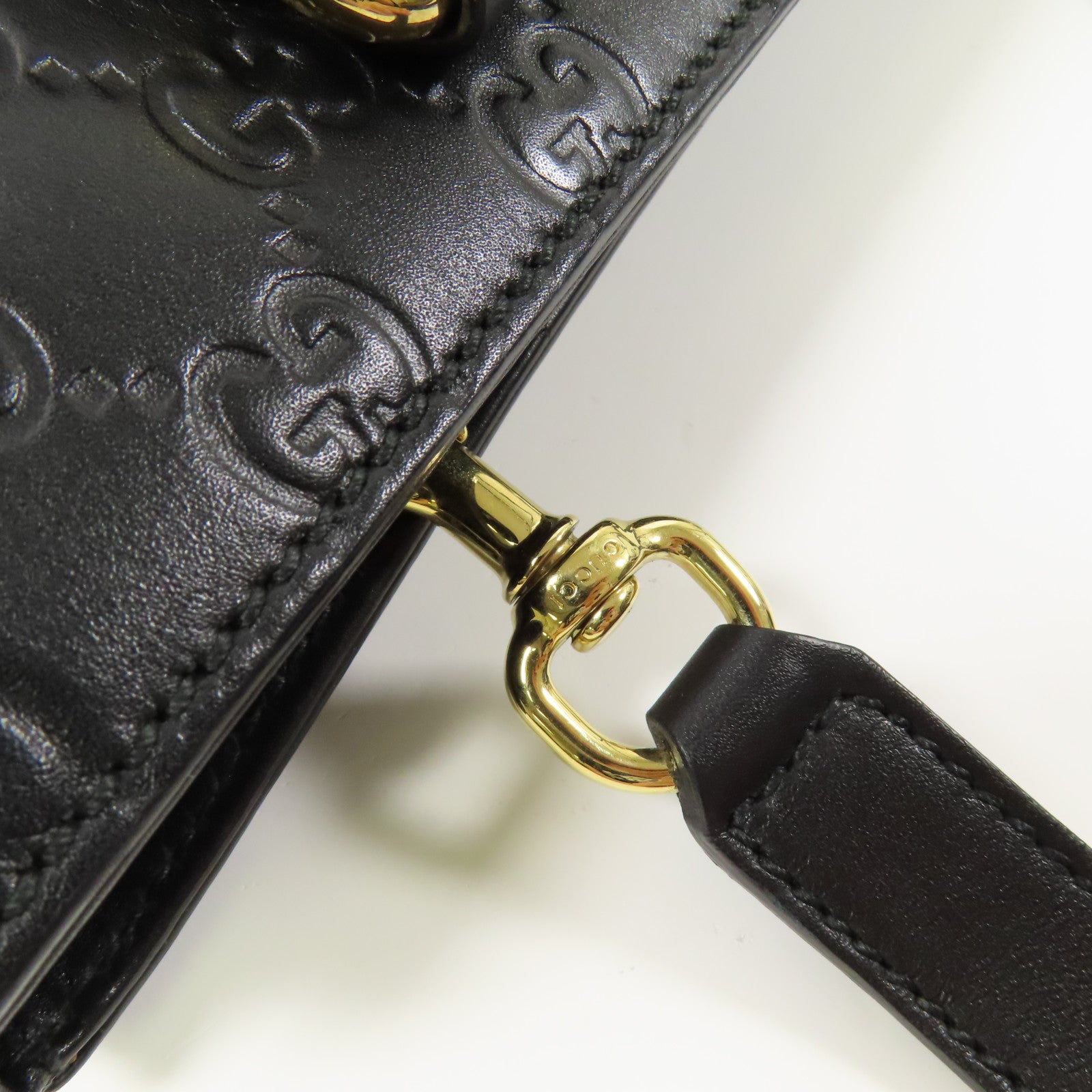 GUCCI 牛皮皮革Guccissima金扣手挽肩背兩用袋