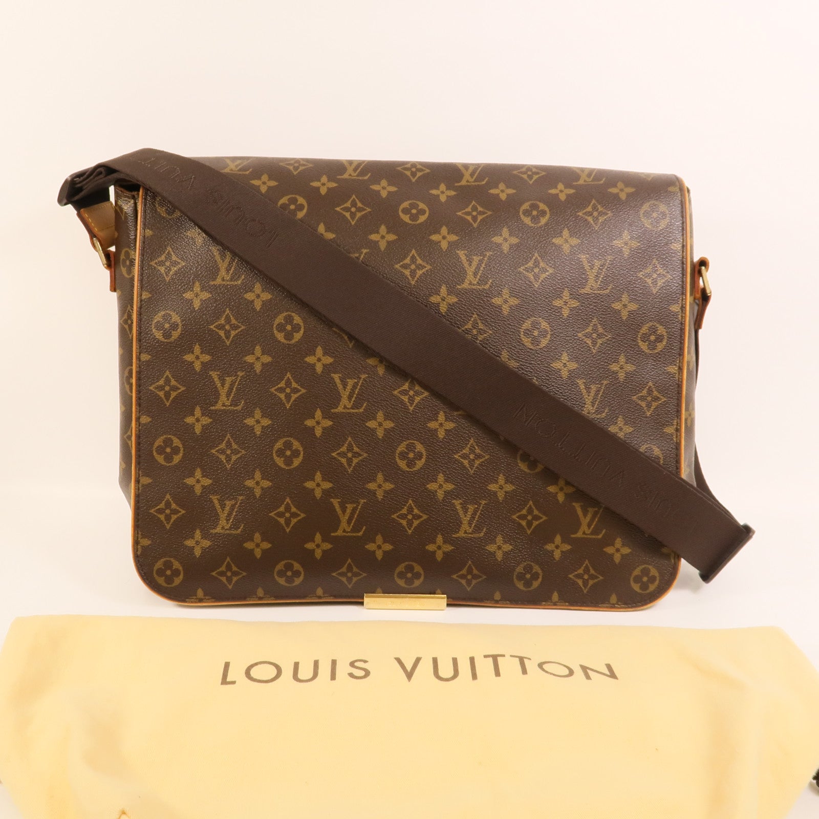 LOUIS VUITTON Monogram Abbesses金扣肩背袋棕色