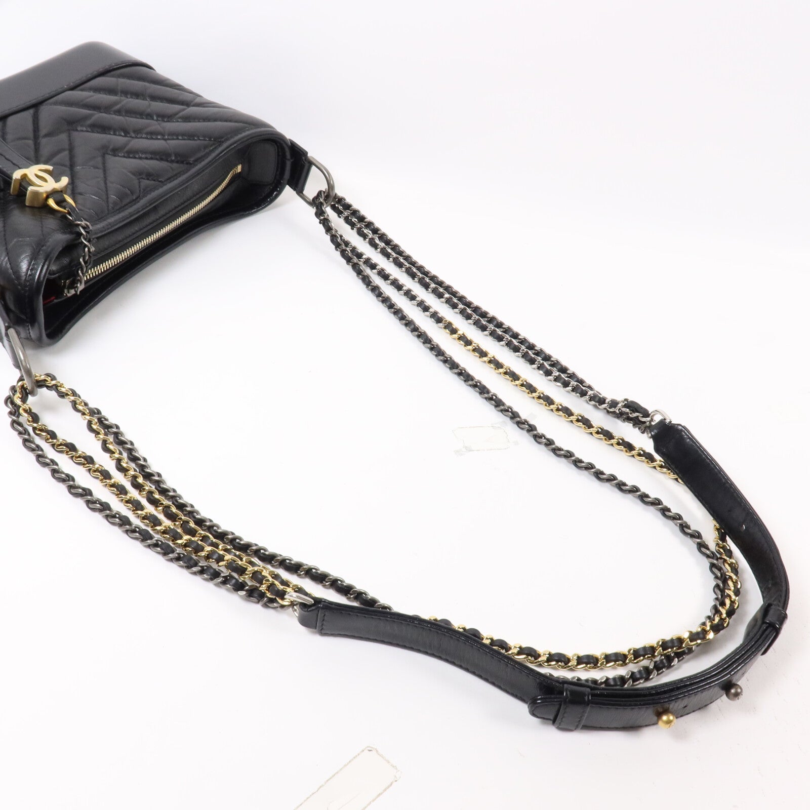 CHANEL 牛皮皮革Gabrielle Small鏈帶肩背袋