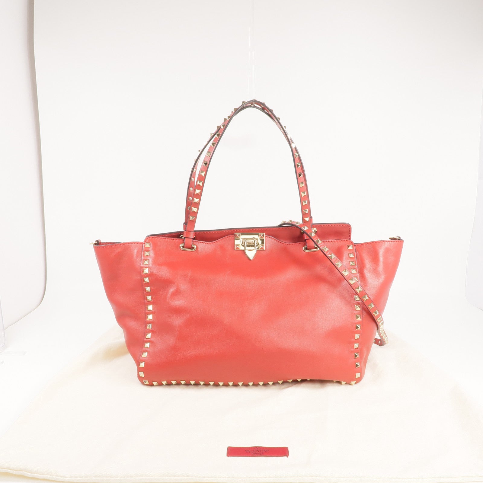 Valentino 【激減優惠】皮革Rockstud Tote金扣手挽肩背兩用袋