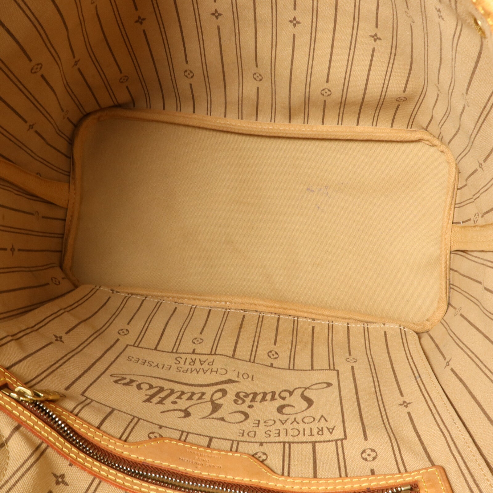 LOUIS VUITTON Monogram Neverfull MM金扣手挽袋