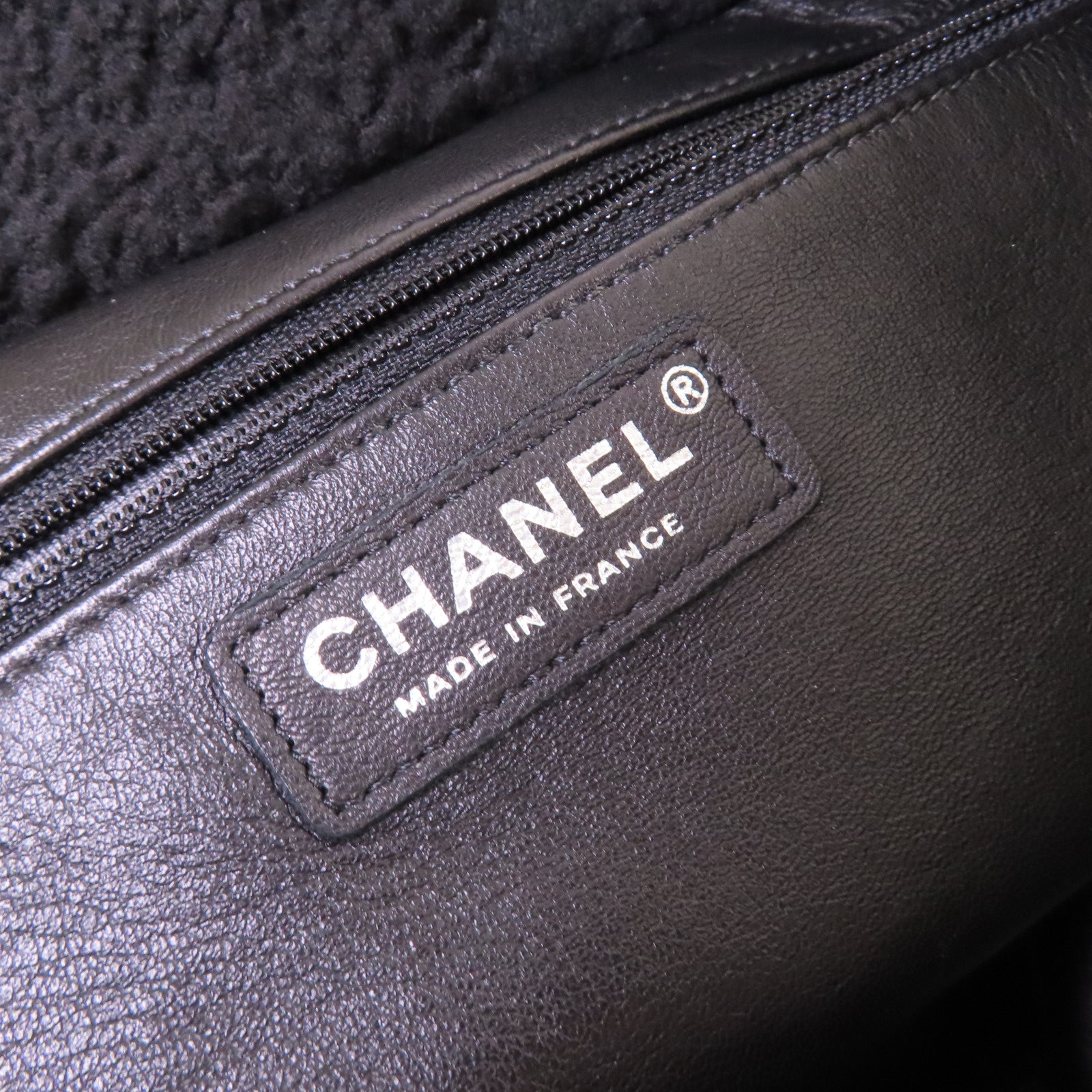 CHANEL 菱格羊皮皮革Tote Bag銀扣鏈帶肩背袋黑色