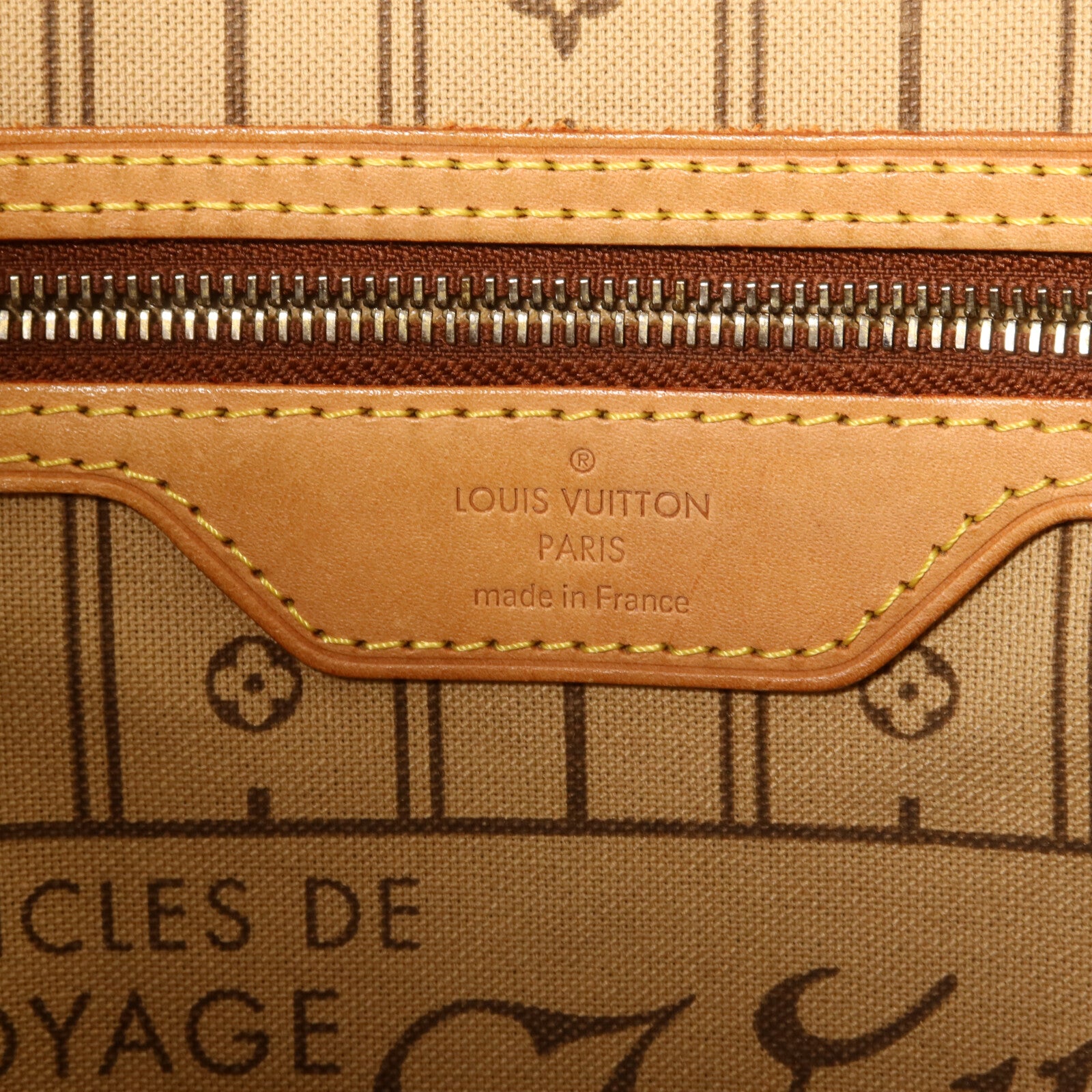 LOUIS VUITTON Monogram Neverfull MM金扣手挽袋