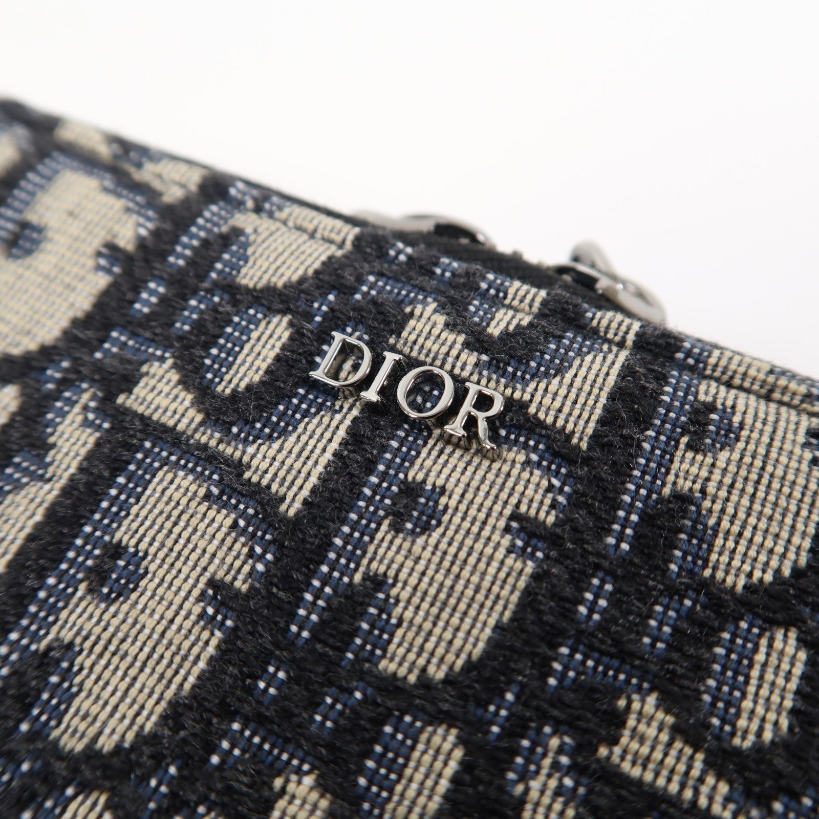 Dior 帆布Shoulder Bag銀扣肩背袋藍色