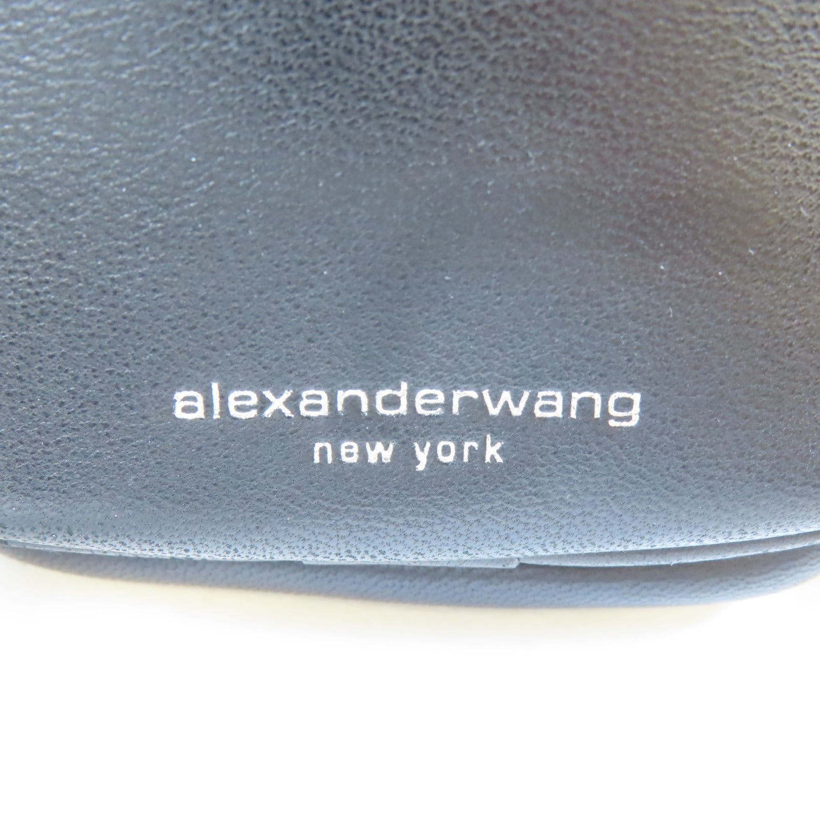 alexanderwang 羊皮皮革Waist Bag銀扣腰包黑色