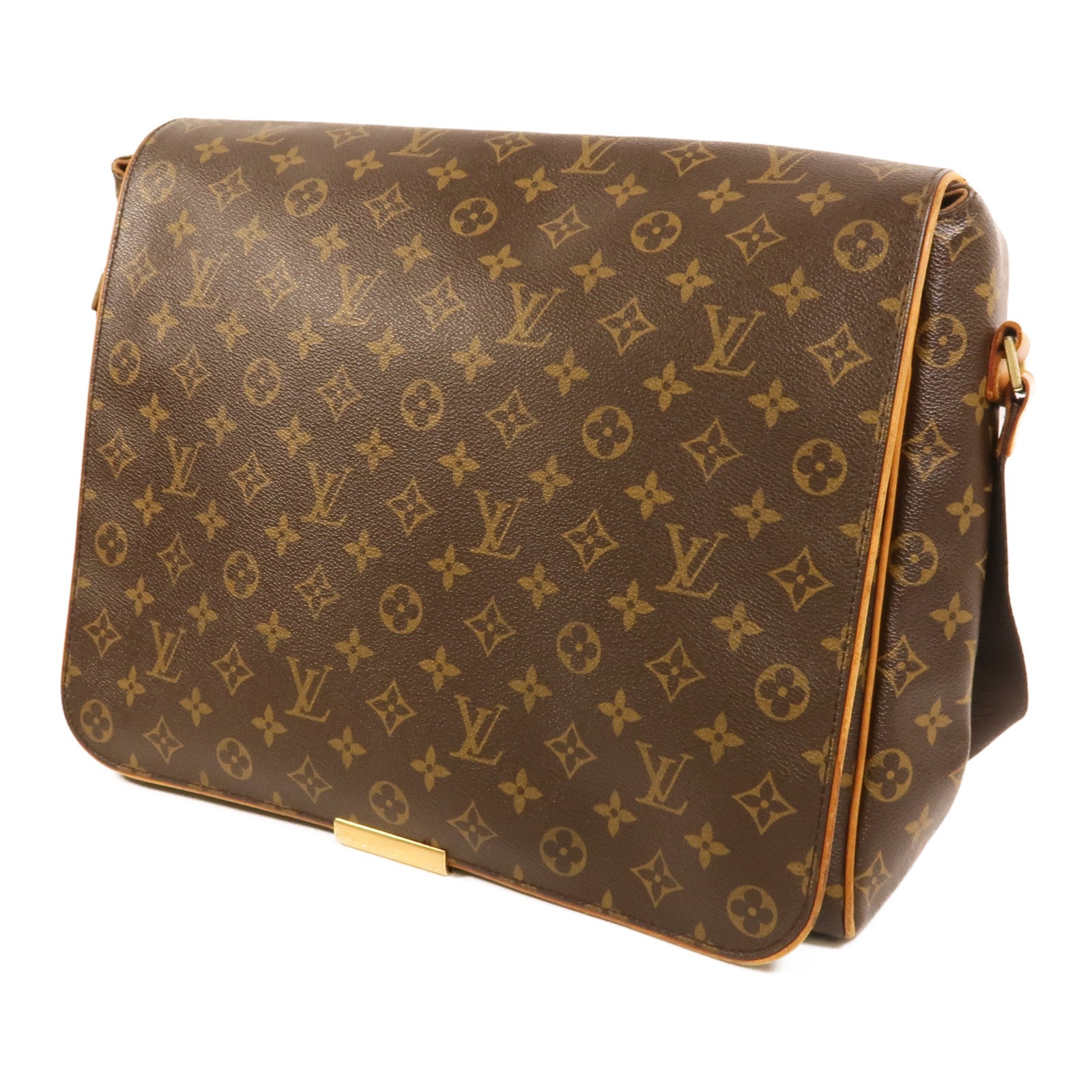 LOUIS VUITTON Monogram Abbesses金扣肩背袋棕色