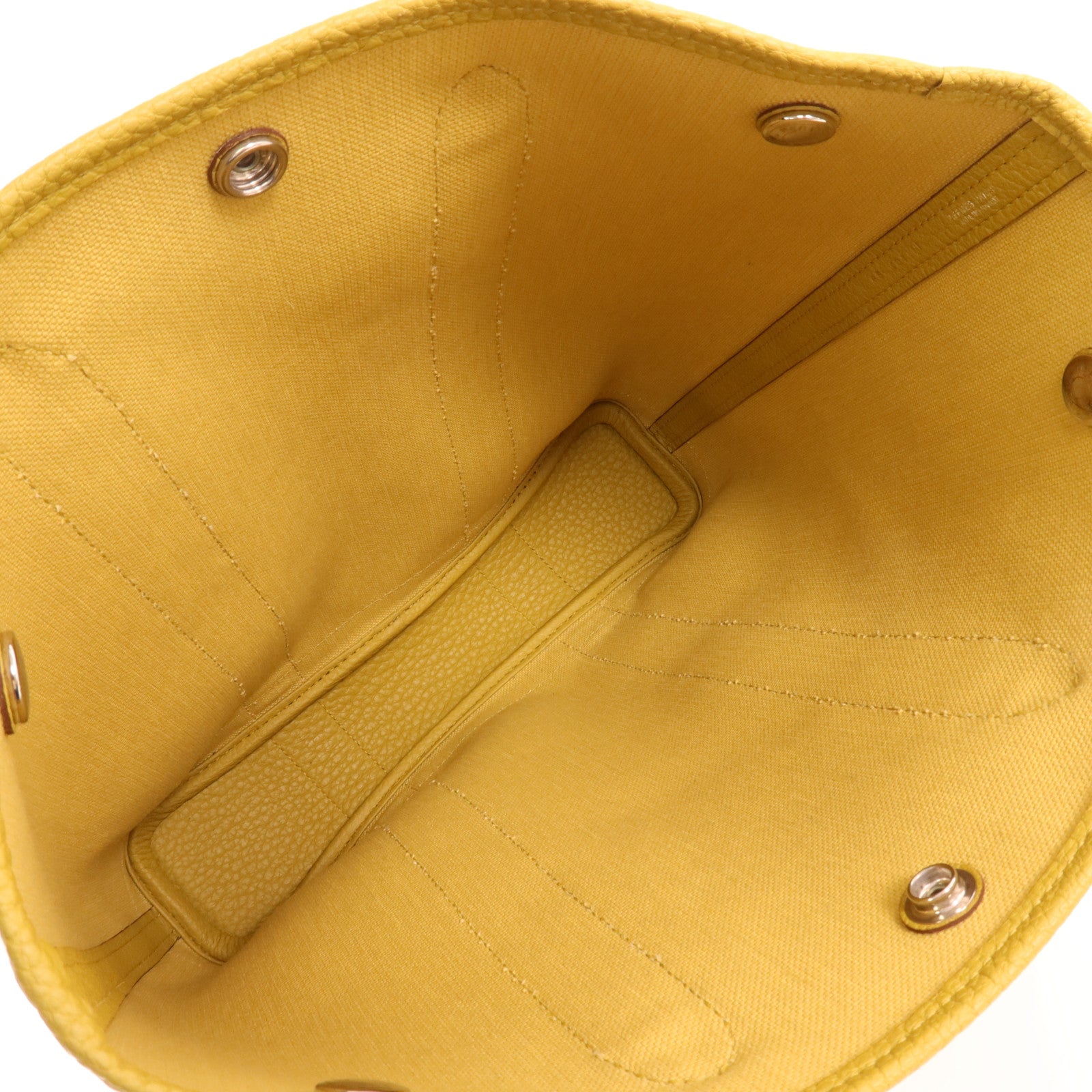 HERMES 帆布Garden File PM銀扣手挽肩背兩用袋