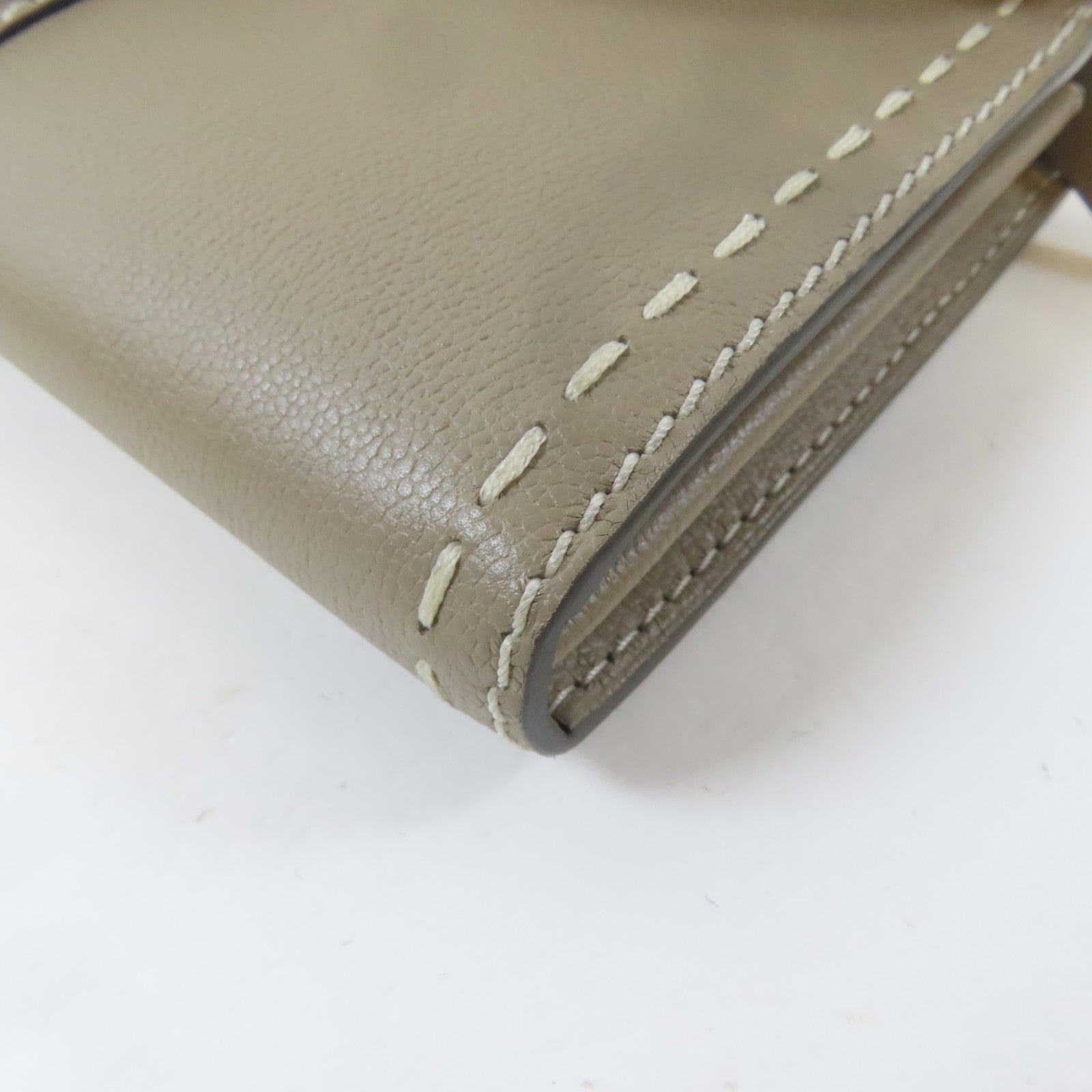 SELECTION 【激減優惠】牛皮皮革Delvaux Brillant Long Wallet Chain銀扣鏈帶肩背袋灰色