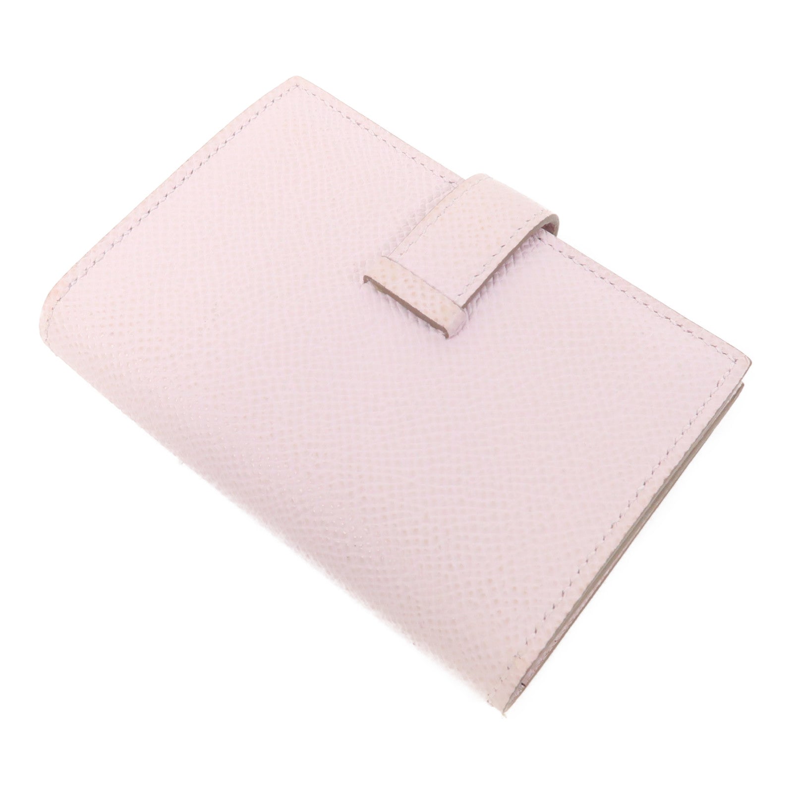 HERMES Epsom皮革Bearn Card Case銀扣卡片套粉紅色