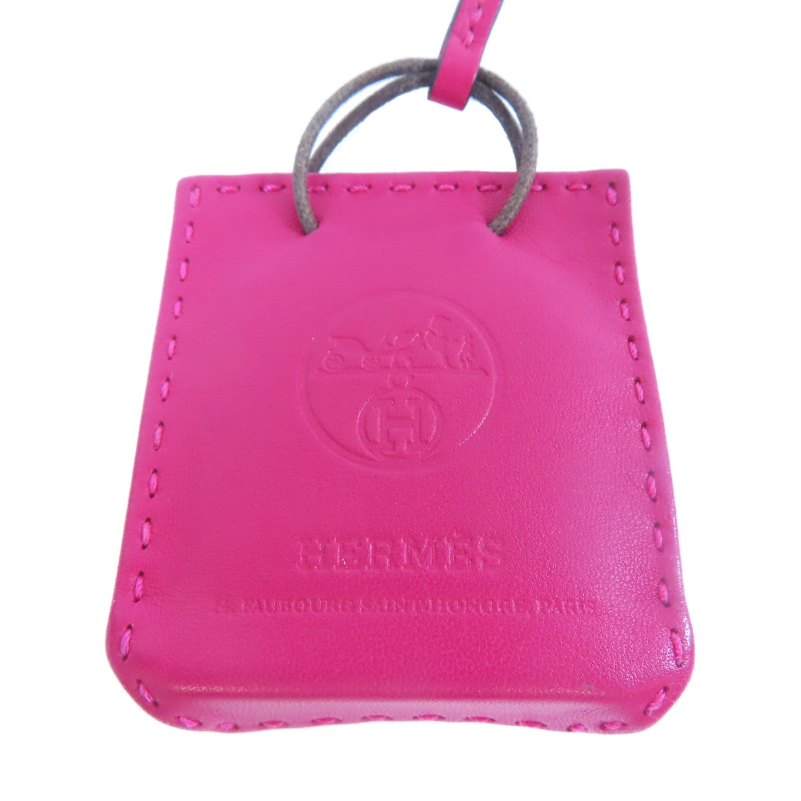 HERMES 【激減優惠】Milo皮革/Swift皮革Orange Bag Charm掛飾Rose Mexico墨西哥玫瑰色