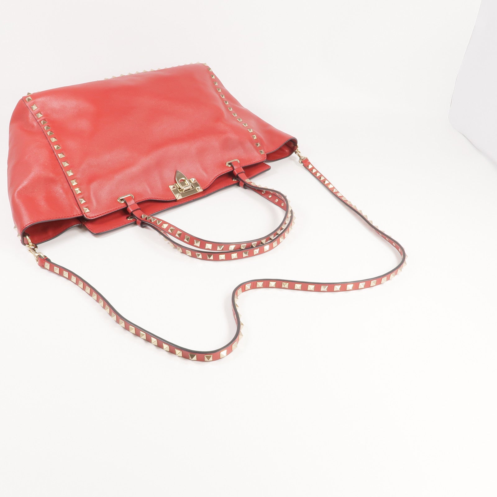 Valentino 【激減優惠】皮革Rockstud Tote金扣手挽肩背兩用袋