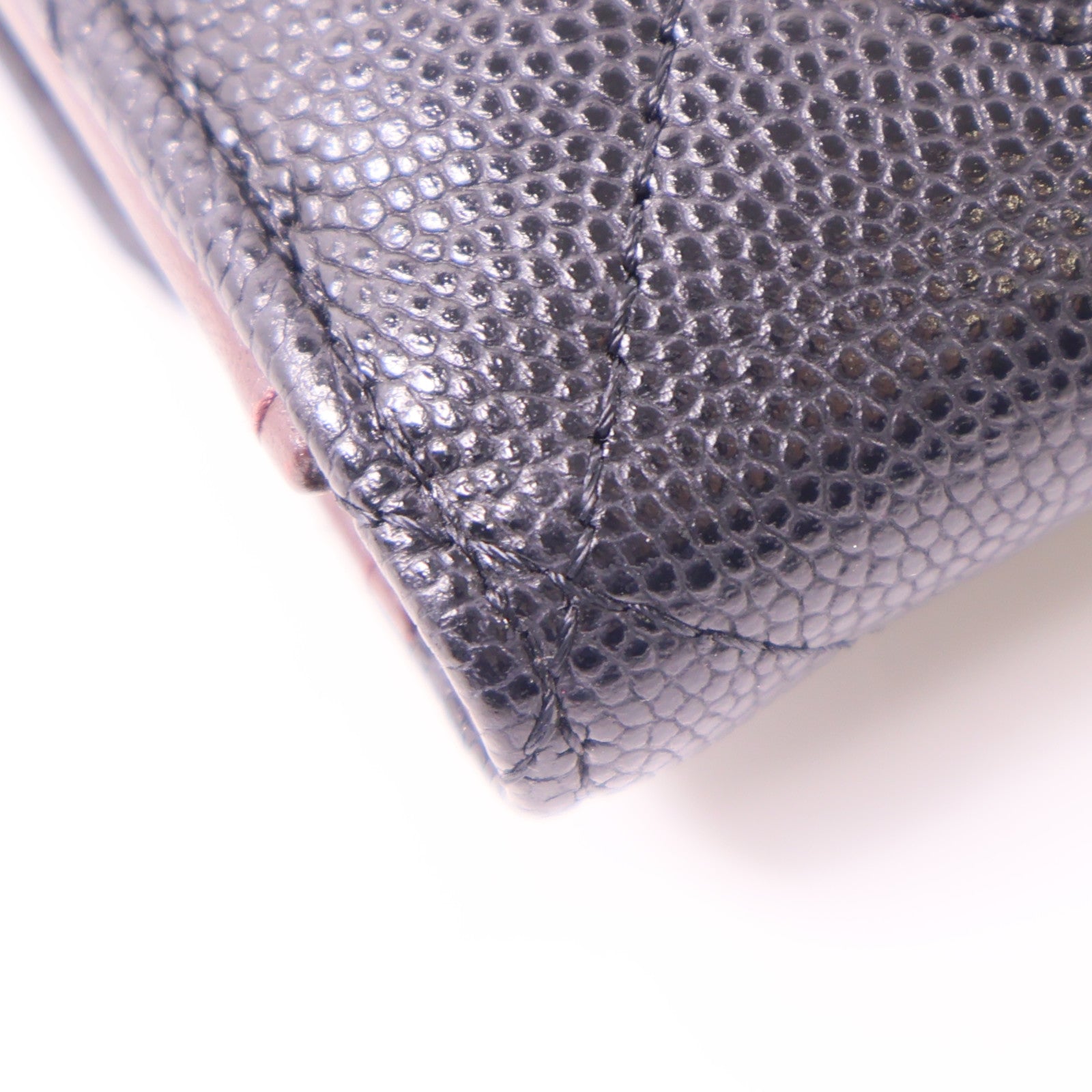 CHANEL 牛皮皮革Wallet金扣錢包黑色