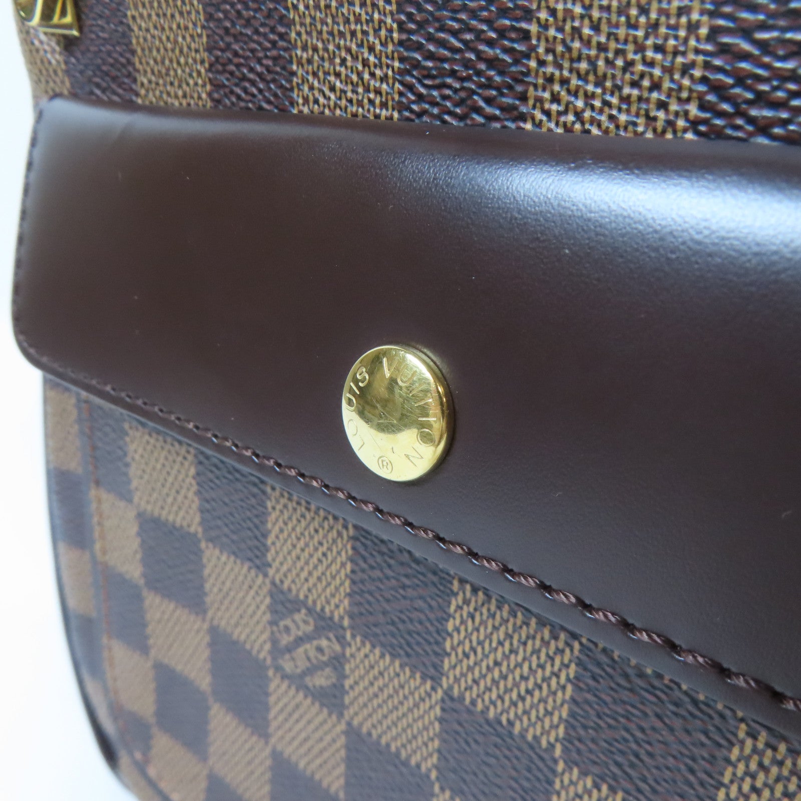 LOUIS VUITTON Damier Ebene Aubagne金扣肩背袋啡色