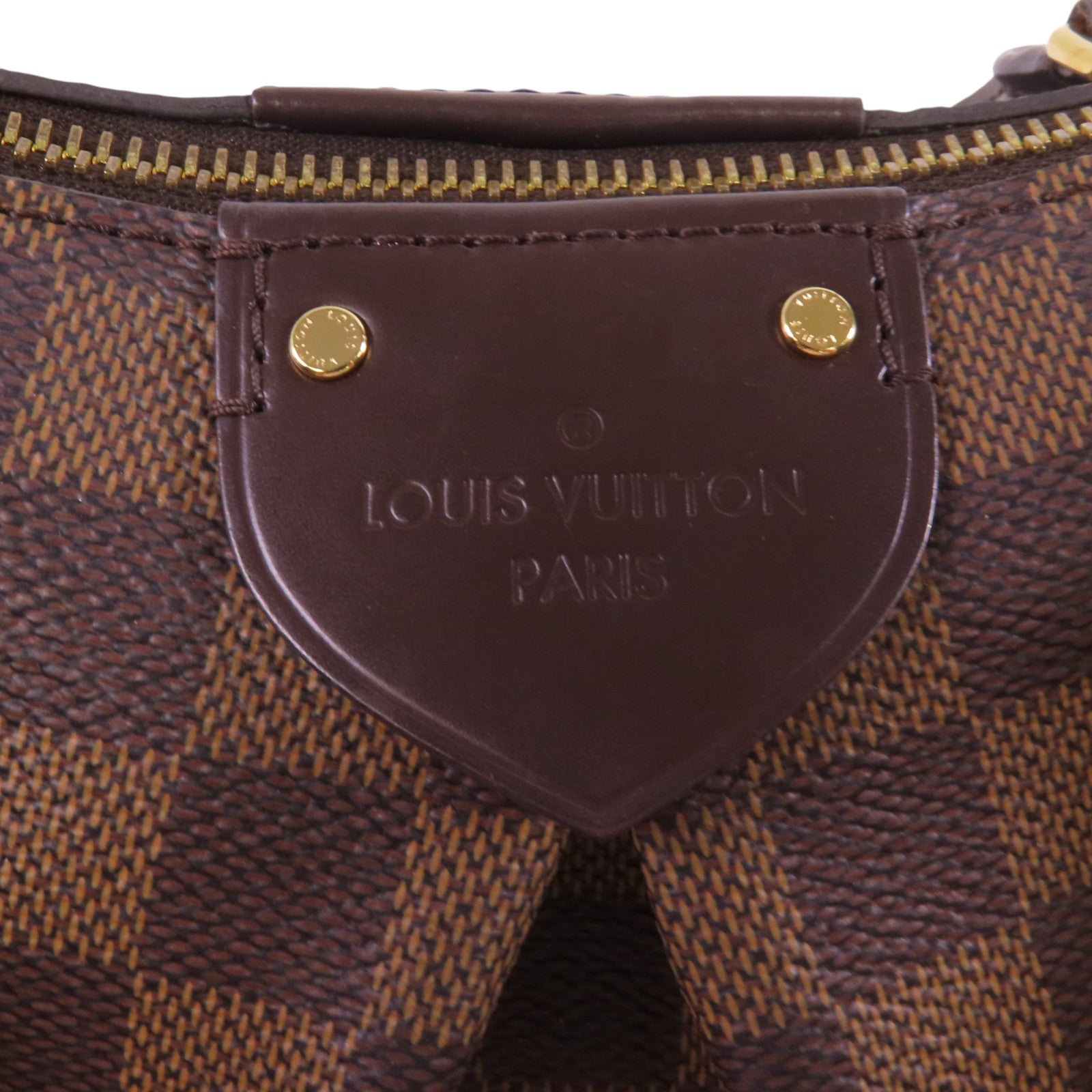 LOUIS VUITTON Damier Ebene Siena MM金扣手挽肩背兩用袋
