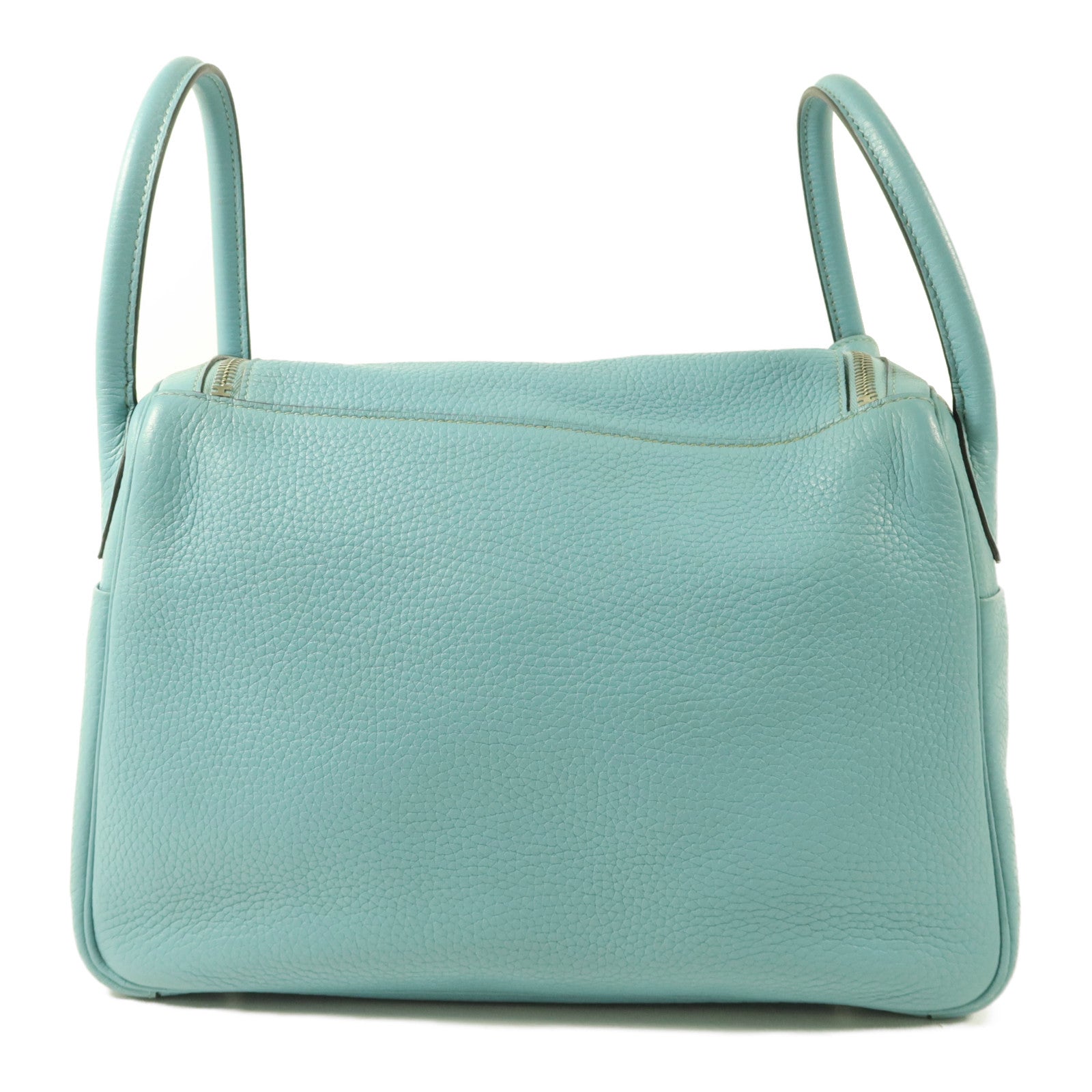 HERMES Clemence皮革Lindy 30手挽肩背兩用袋Bleu Atoll
