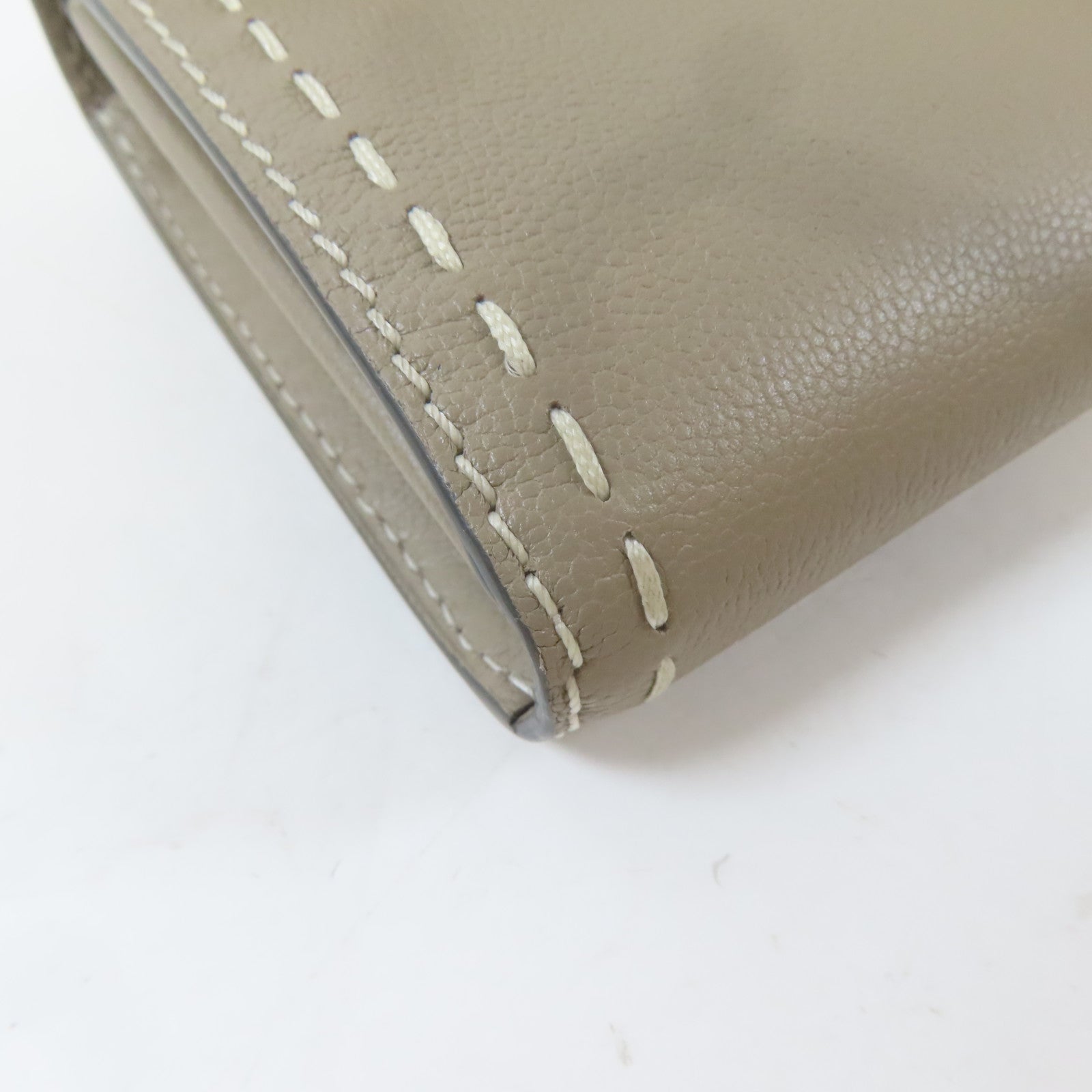SELECTION 【激減優惠】牛皮皮革Delvaux Brillant Long Wallet Chain銀扣鏈帶肩背袋灰色