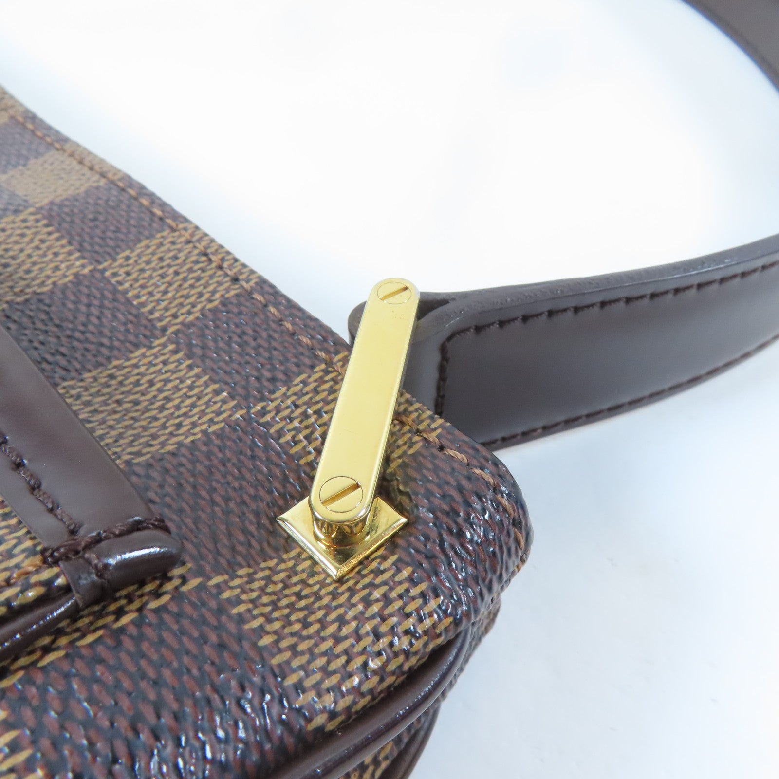LOUIS VUITTON Damier Ebene Aubagne金扣肩背袋啡色