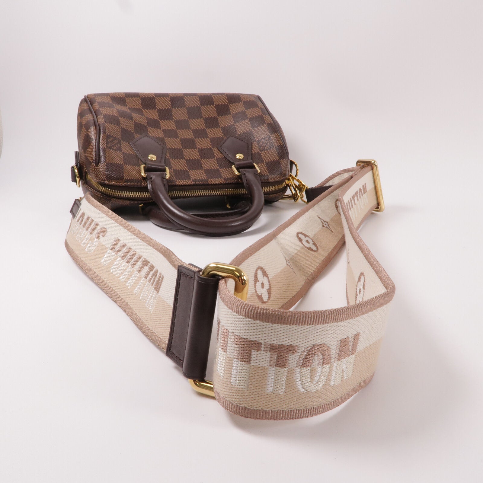 LOUIS VUITTON Damier Speedy Bandouliere 20手挽肩背兩用袋