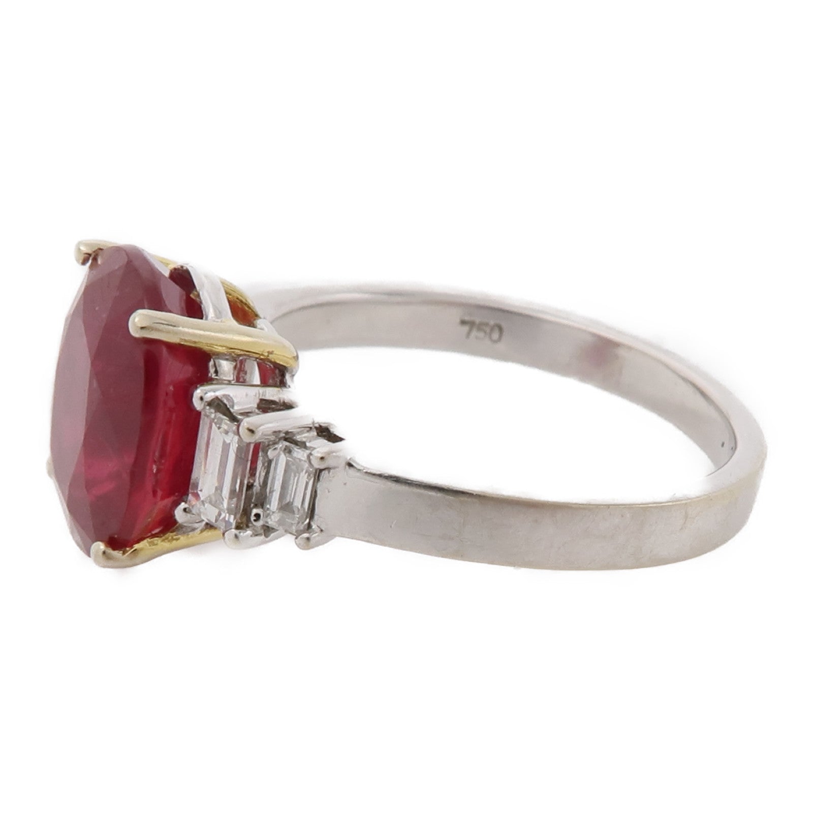 JEWELRY 18K白金Ruby Ring紅寶石戒指US#5.75
