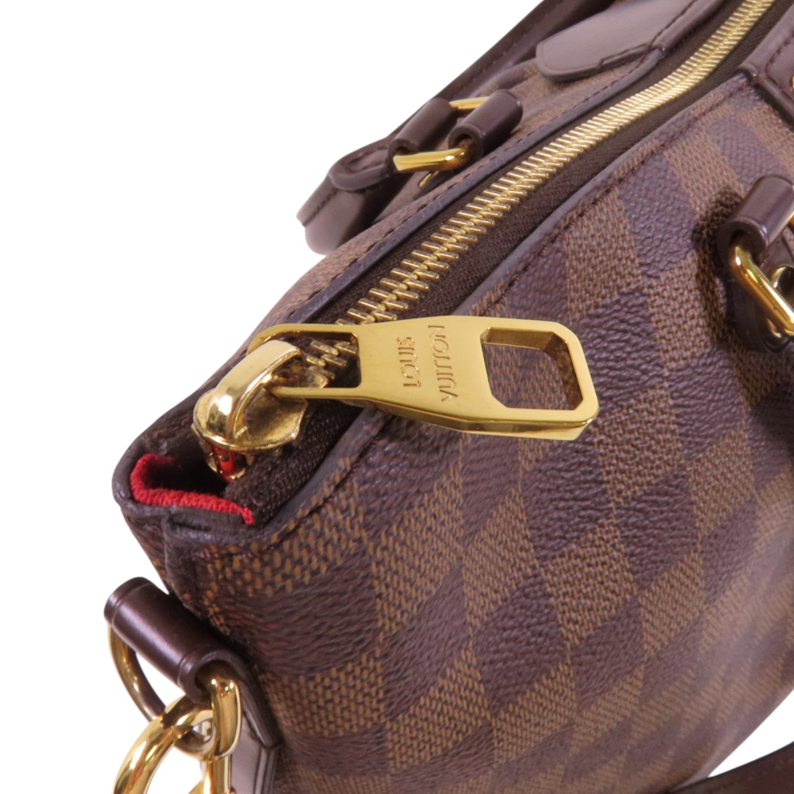 LOUIS VUITTON Damier Ebene Siena MM金扣手挽肩背兩用袋