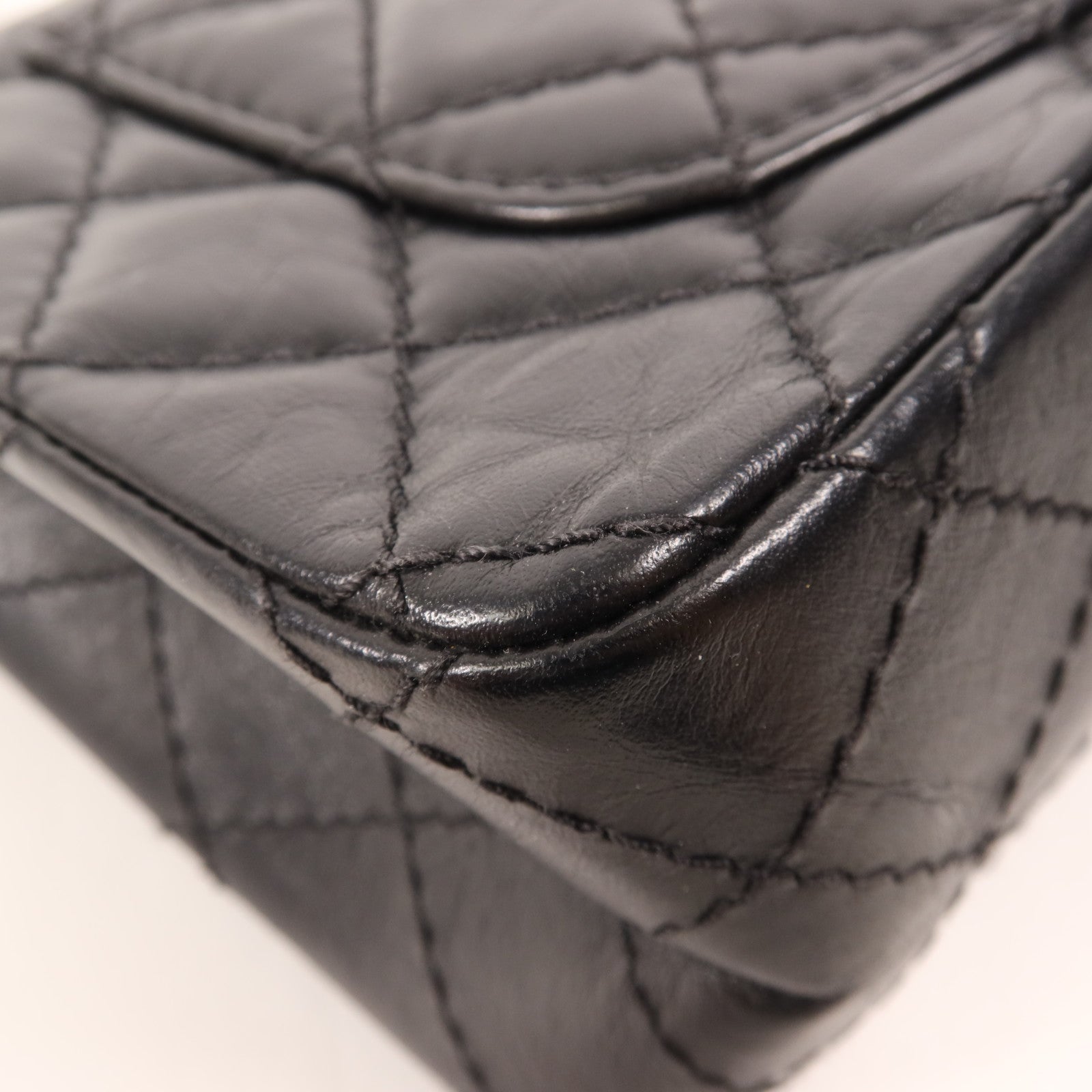 CHANEL 羊皮皮革2.55 Mini金扣鏈帶肩背袋