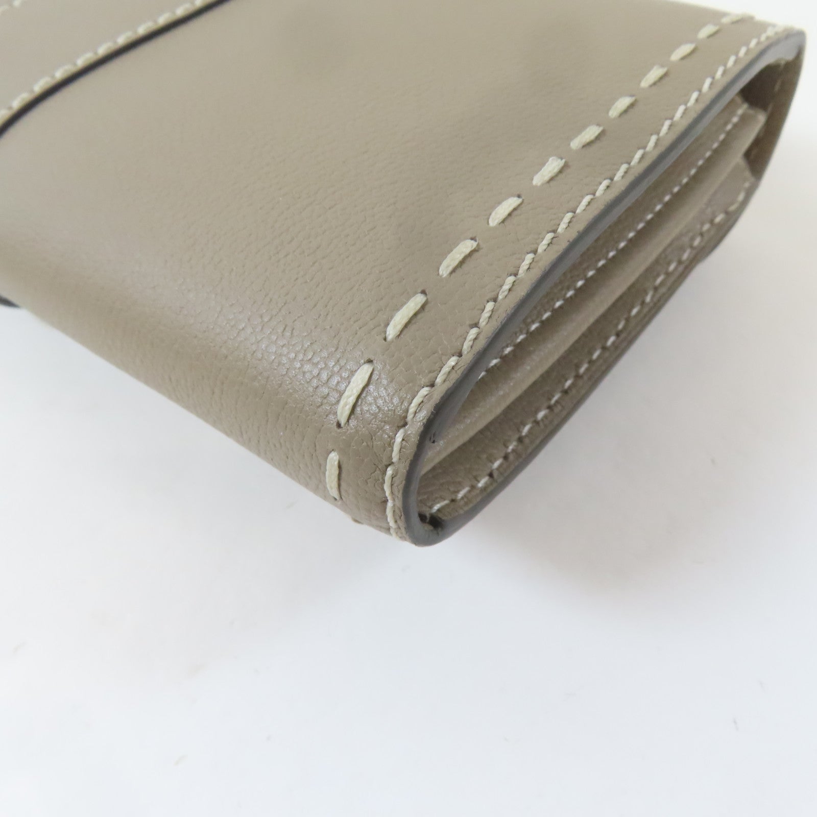 SELECTION 【激減優惠】牛皮皮革Delvaux Brillant Long Wallet Chain銀扣鏈帶肩背袋灰色