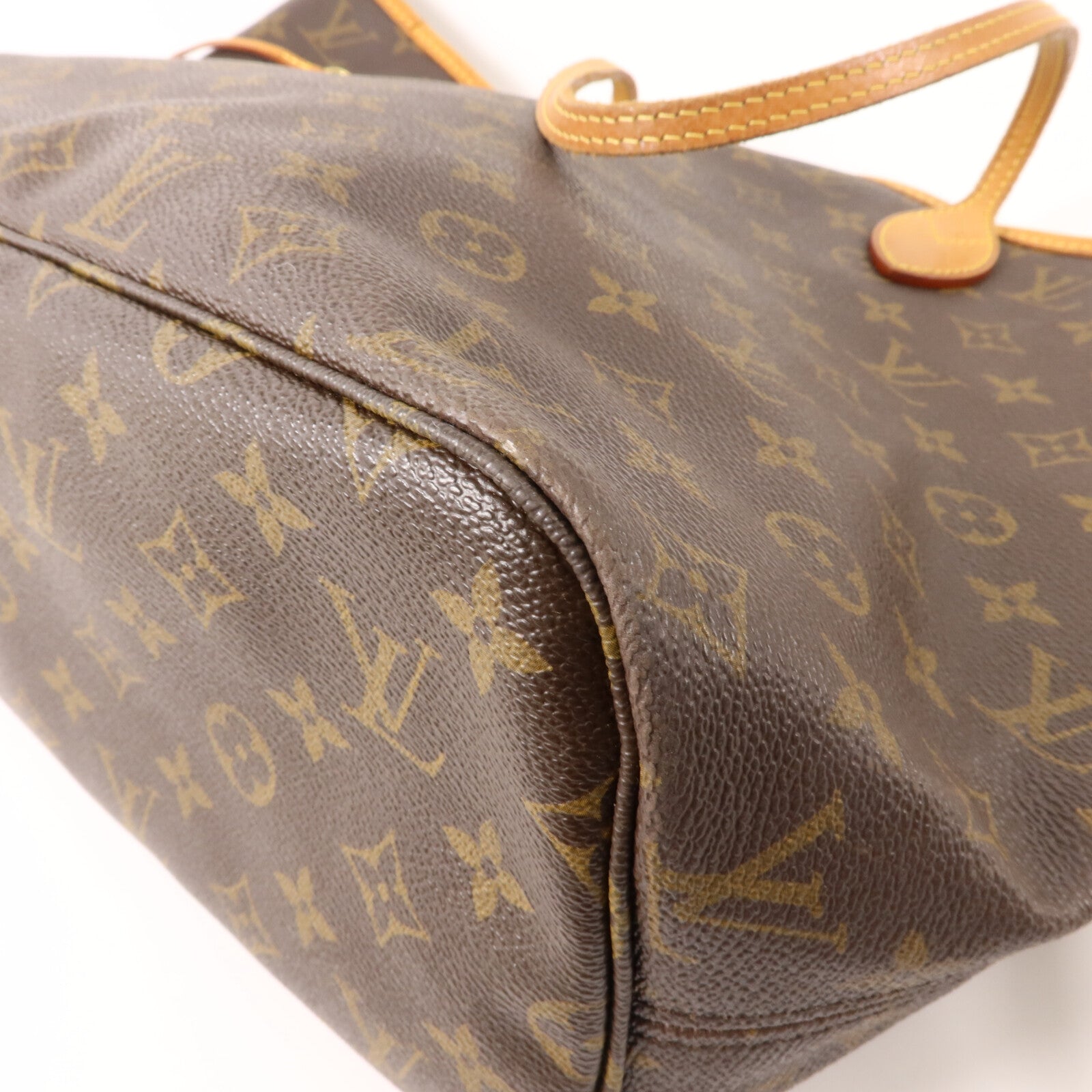 LOUIS VUITTON Monogram Neverfull MM金扣手挽袋