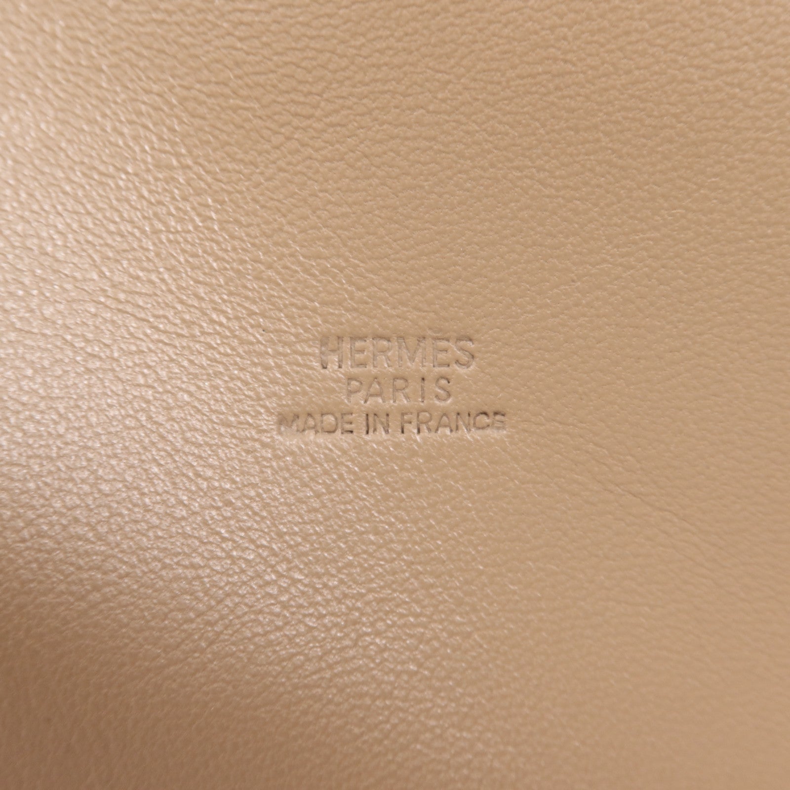 HERMES Milo皮革Bucket Bag銀扣手拿包Etoupe