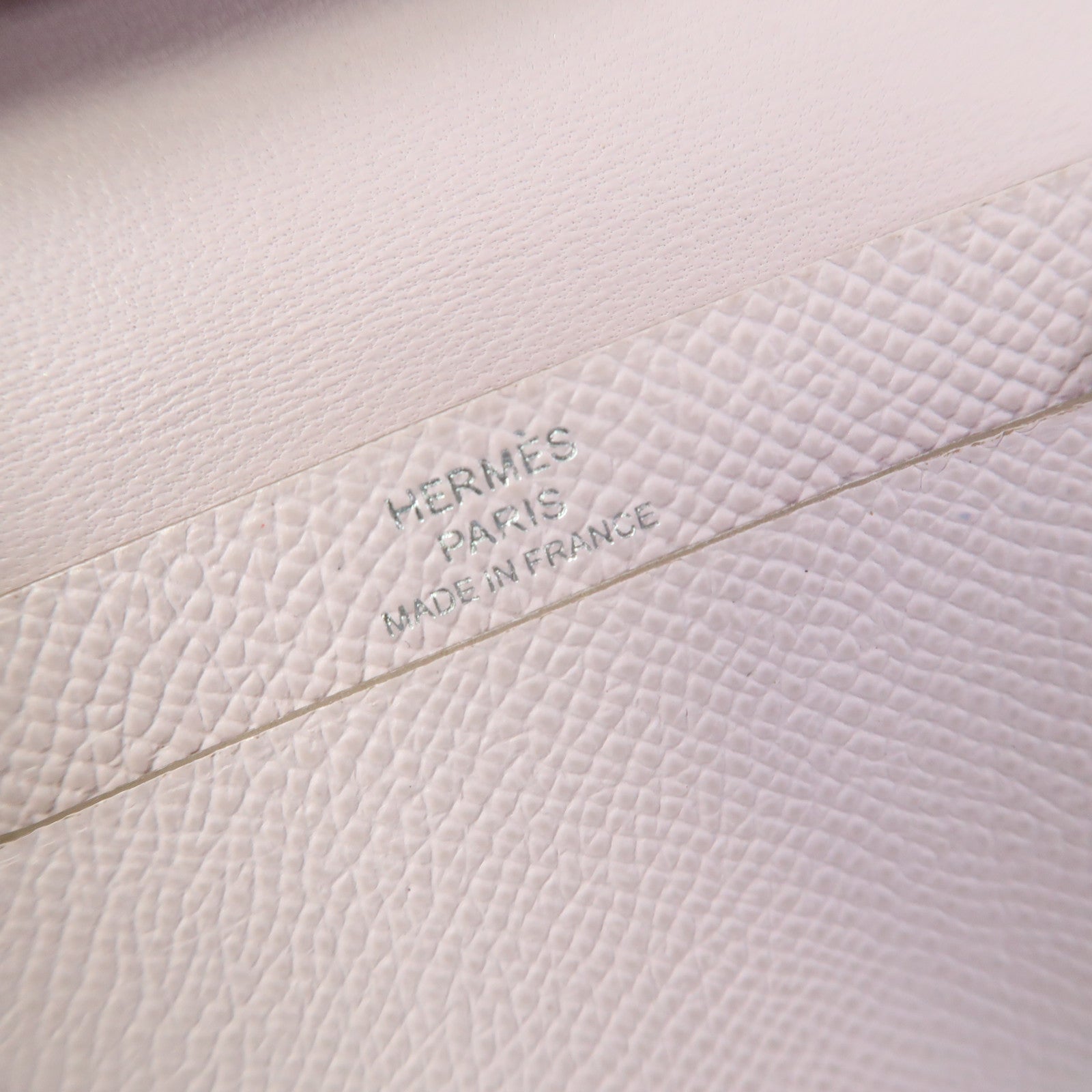 HERMES Epsom皮革Bearn Card Case銀扣卡片套粉紅色