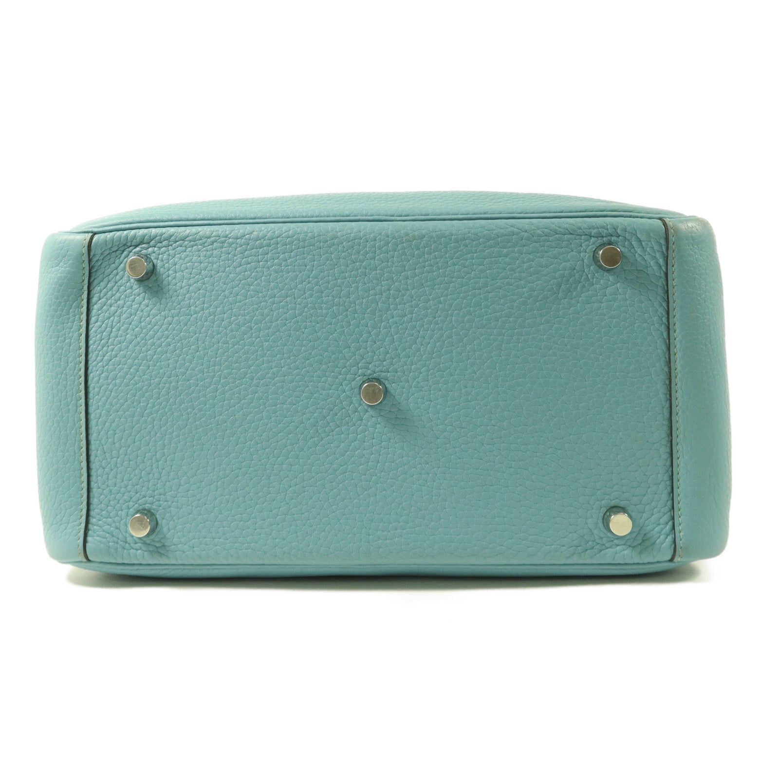 HERMES Clemence皮革Lindy 30手挽肩背兩用袋Bleu Atoll