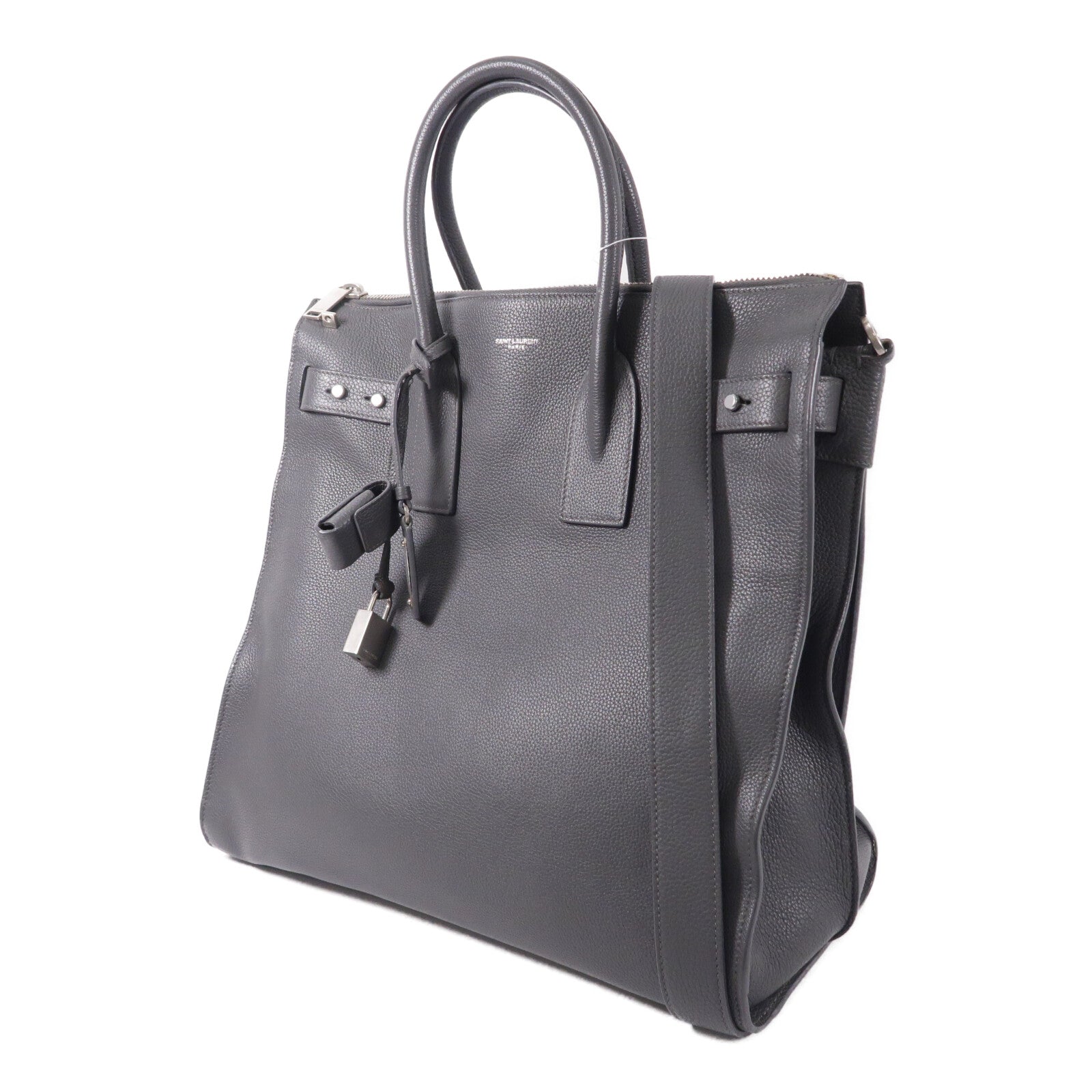 SAINT LAURENT 牛皮皮革Sac De Jour Souple North-South手挽肩背兩用袋