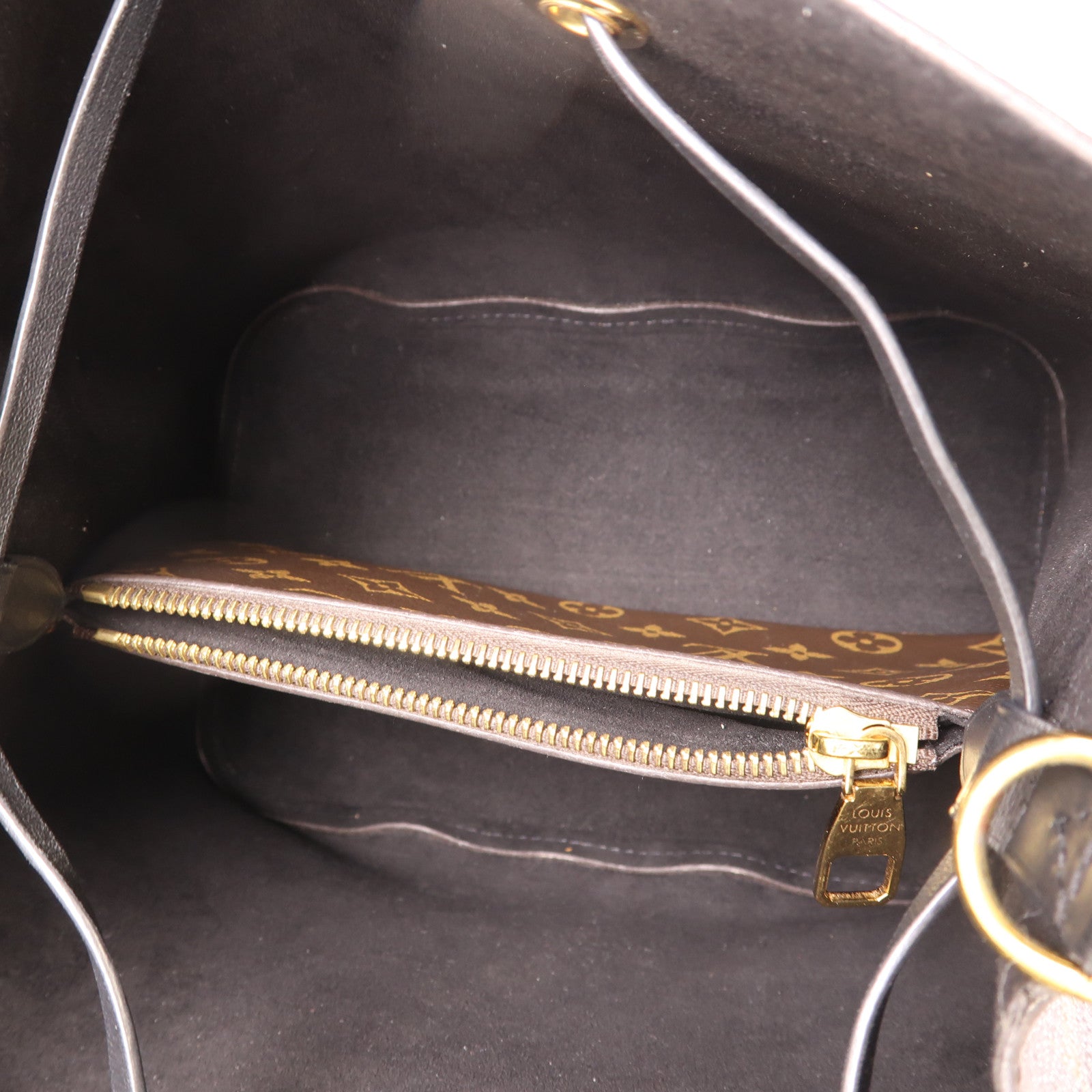 LOUIS VUITTON Monogram Neo Noe MM金扣肩背袋棕色