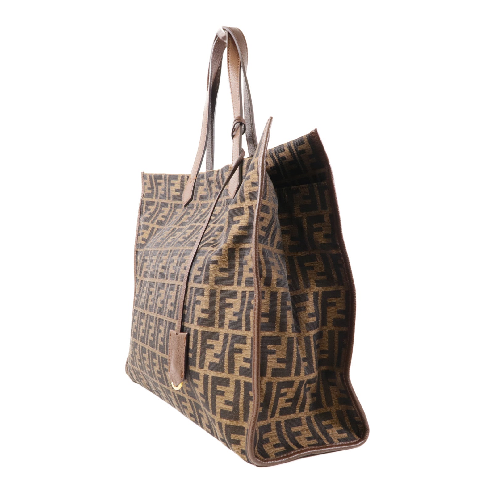 FENDI 帆布Tote Bag金扣手挽袋