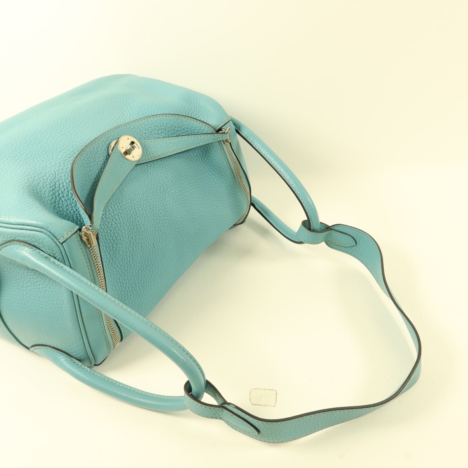 HERMES Clemence皮革Lindy 30手挽肩背兩用袋Bleu Atoll