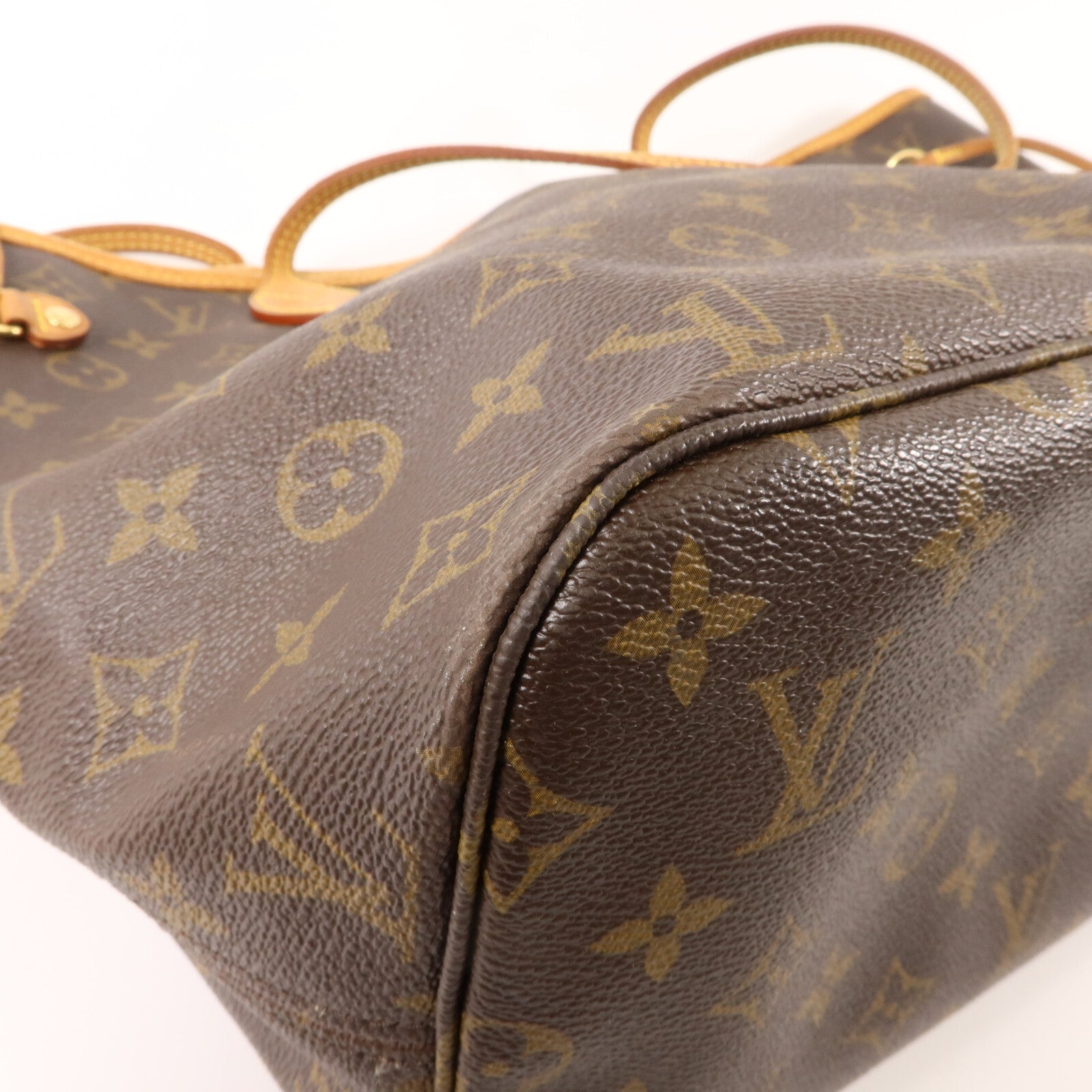 LOUIS VUITTON Monogram Neverfull MM金扣手挽袋