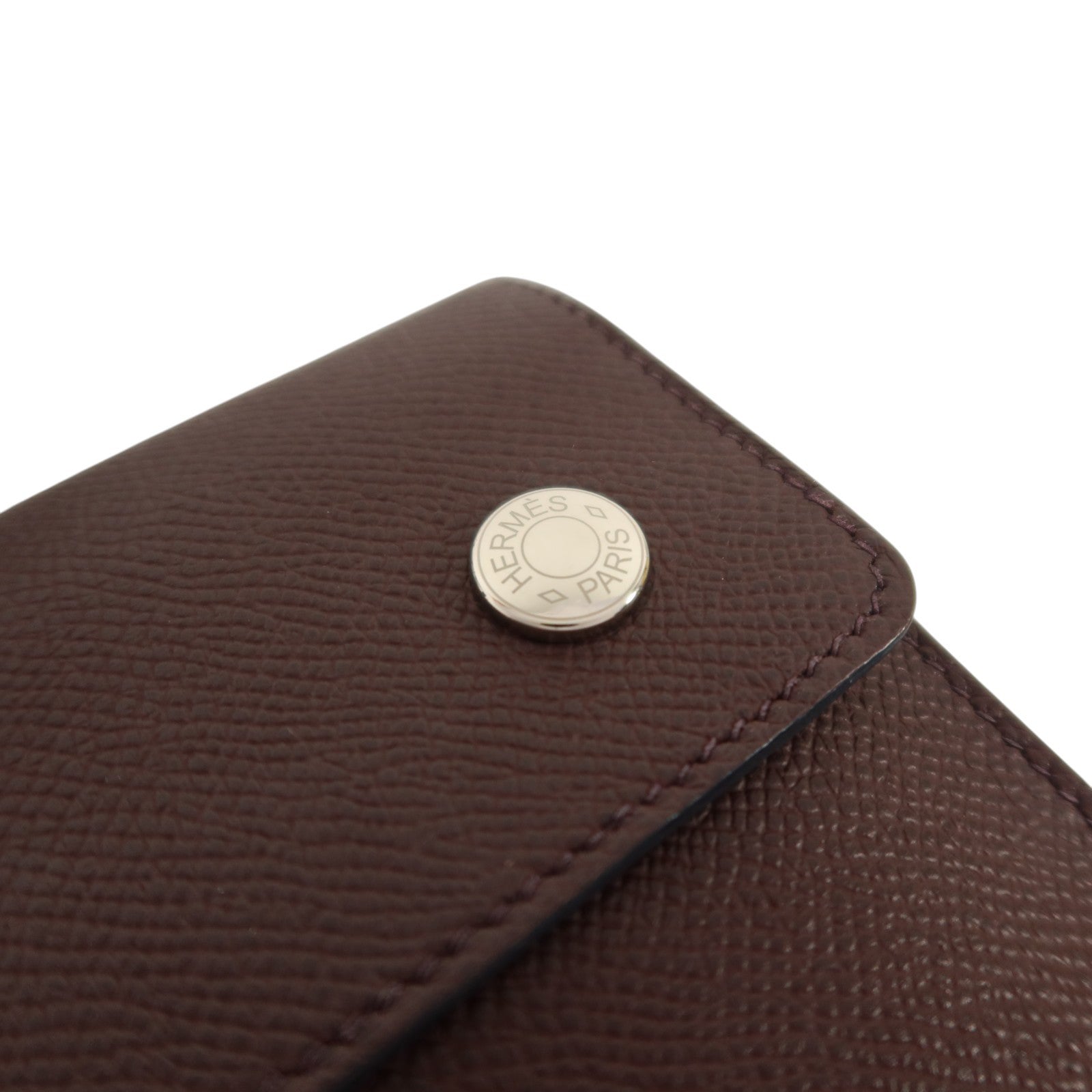 HERMES Epsom Hermesnap Wallet銀扣肩背袋Rouge Sellier