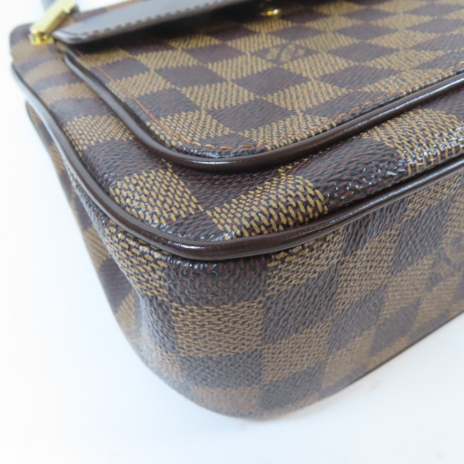 LOUIS VUITTON Damier Ebene Aubagne金扣肩背袋啡色