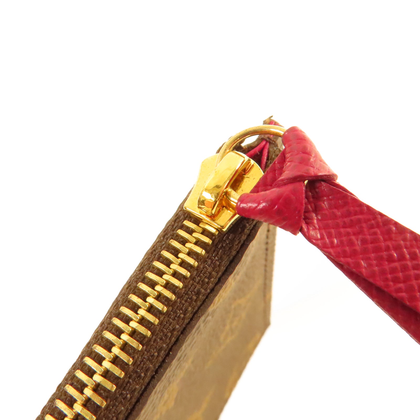 LOUIS VUITTON Monogram Felicie Pochette Chain Shoulder Bag金扣鏈帶肩背袋啡色