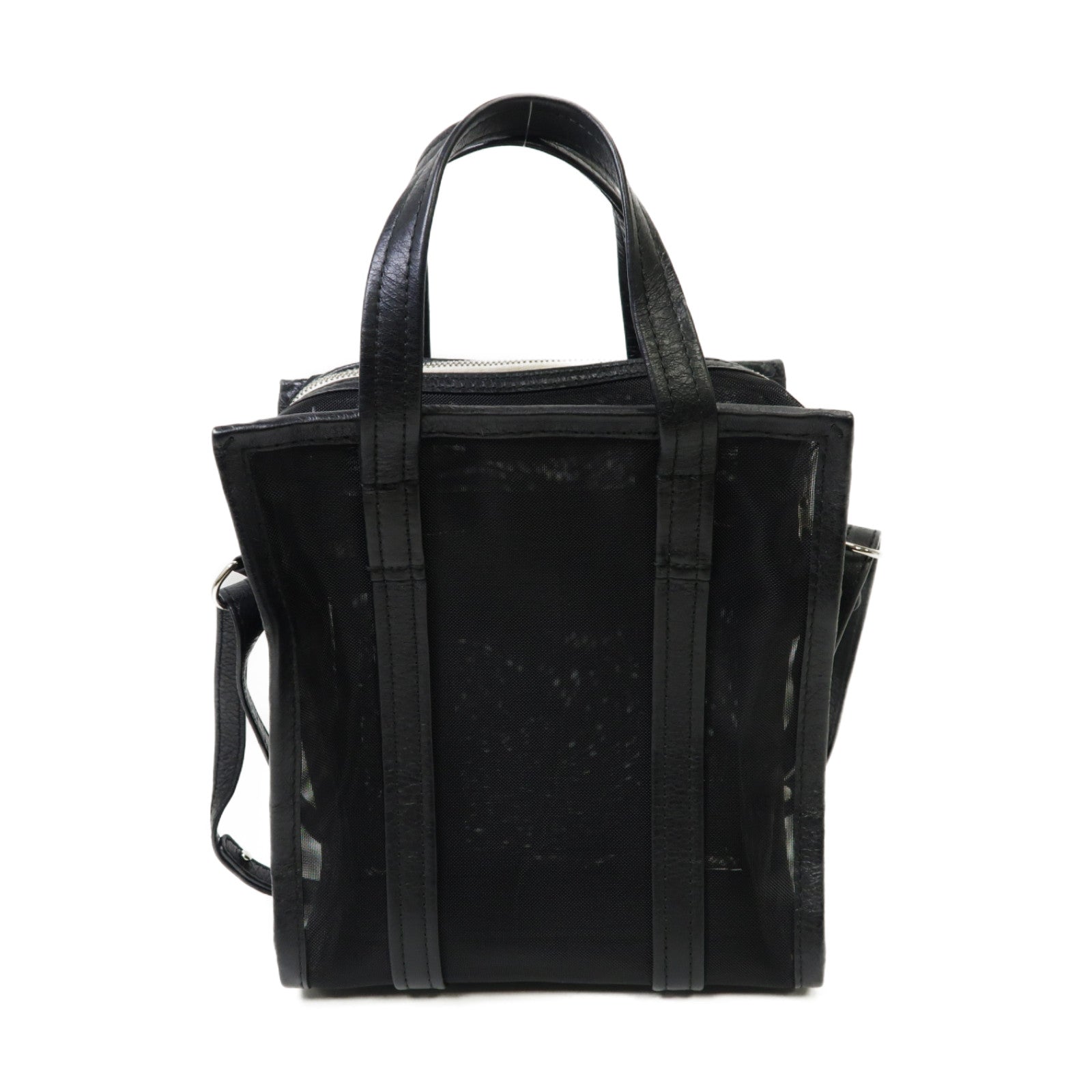 BALENCIAGA 【激減優惠】聚酯纖維2way Shoulder Bag銀扣手挽肩背兩用袋黒色