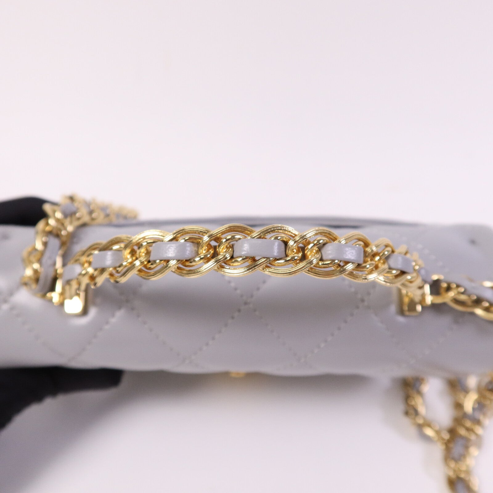 CHANEL 羊皮皮革Chain Shoulder金扣手挽肩背兩用袋