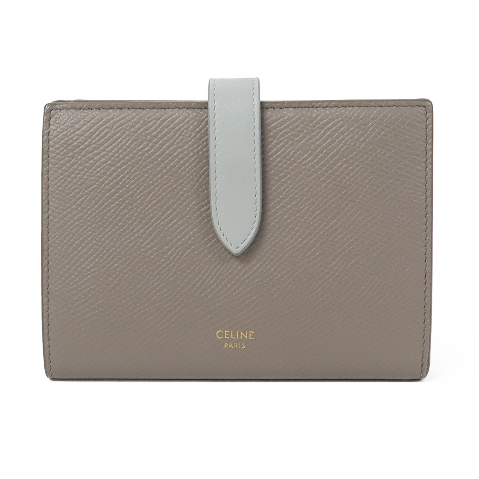CELINE 【激減優惠】牛皮皮革Wallet金扣錢包灰色
