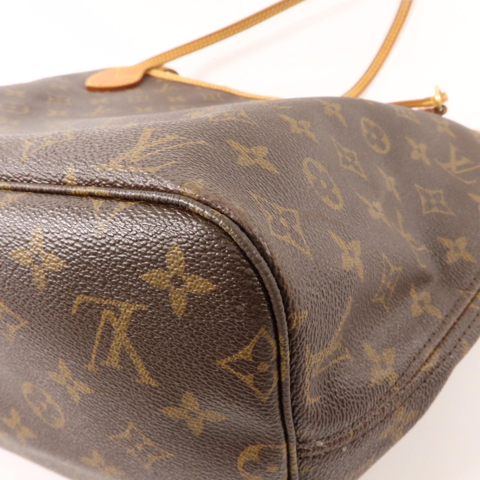 LOUIS VUITTON Monogram Neverfull MM金扣手挽袋