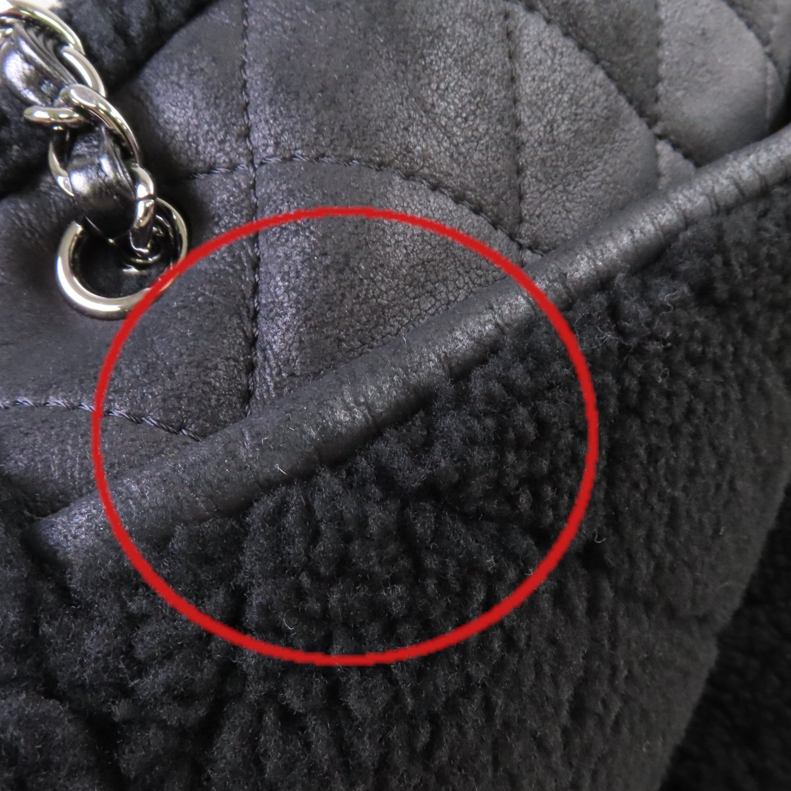 CHANEL 菱格羊皮皮革Tote Bag銀扣鏈帶肩背袋黑色